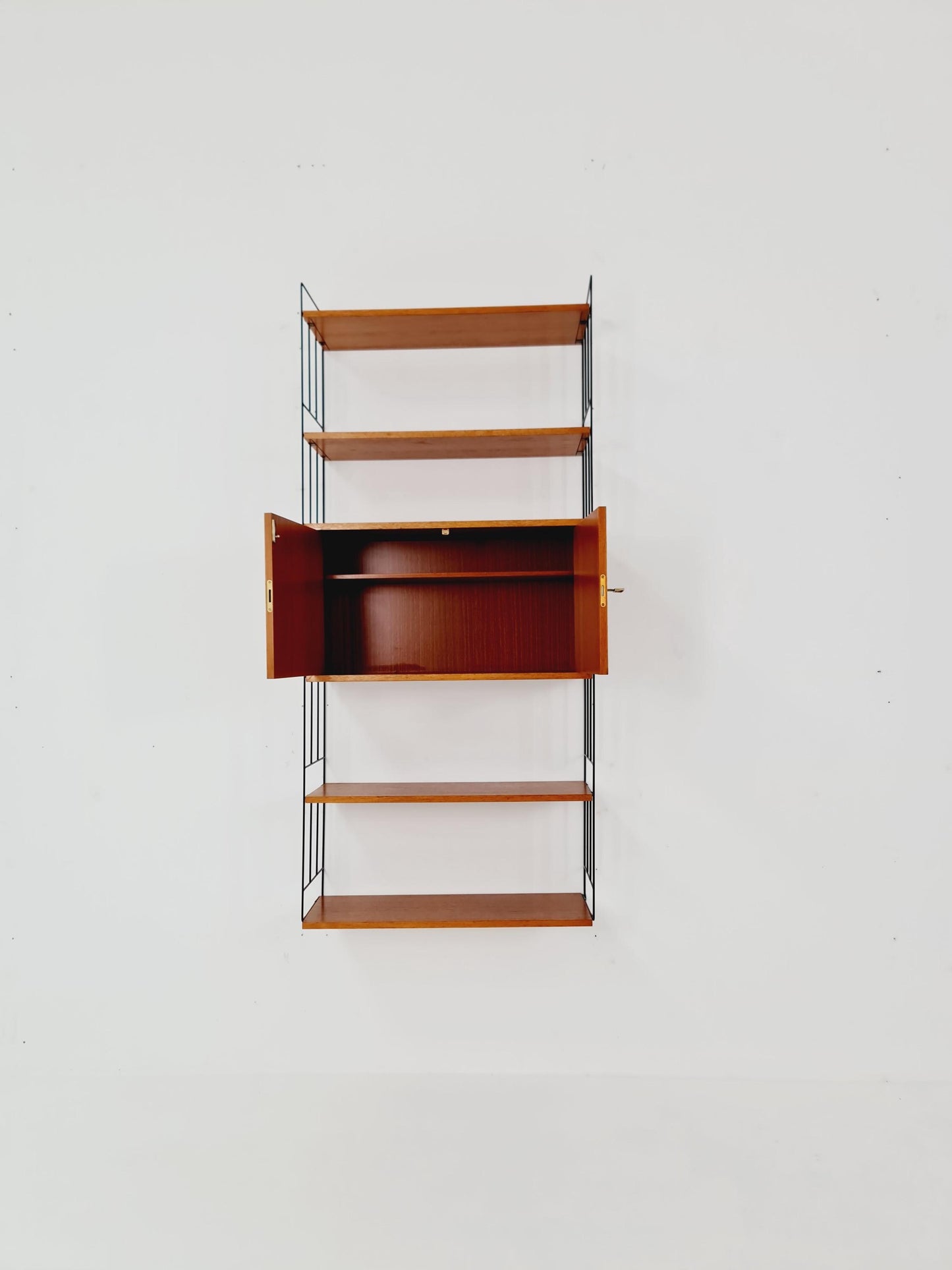 String shelf-system, bookcase with cabinet teak by WHB Germany, 1950s