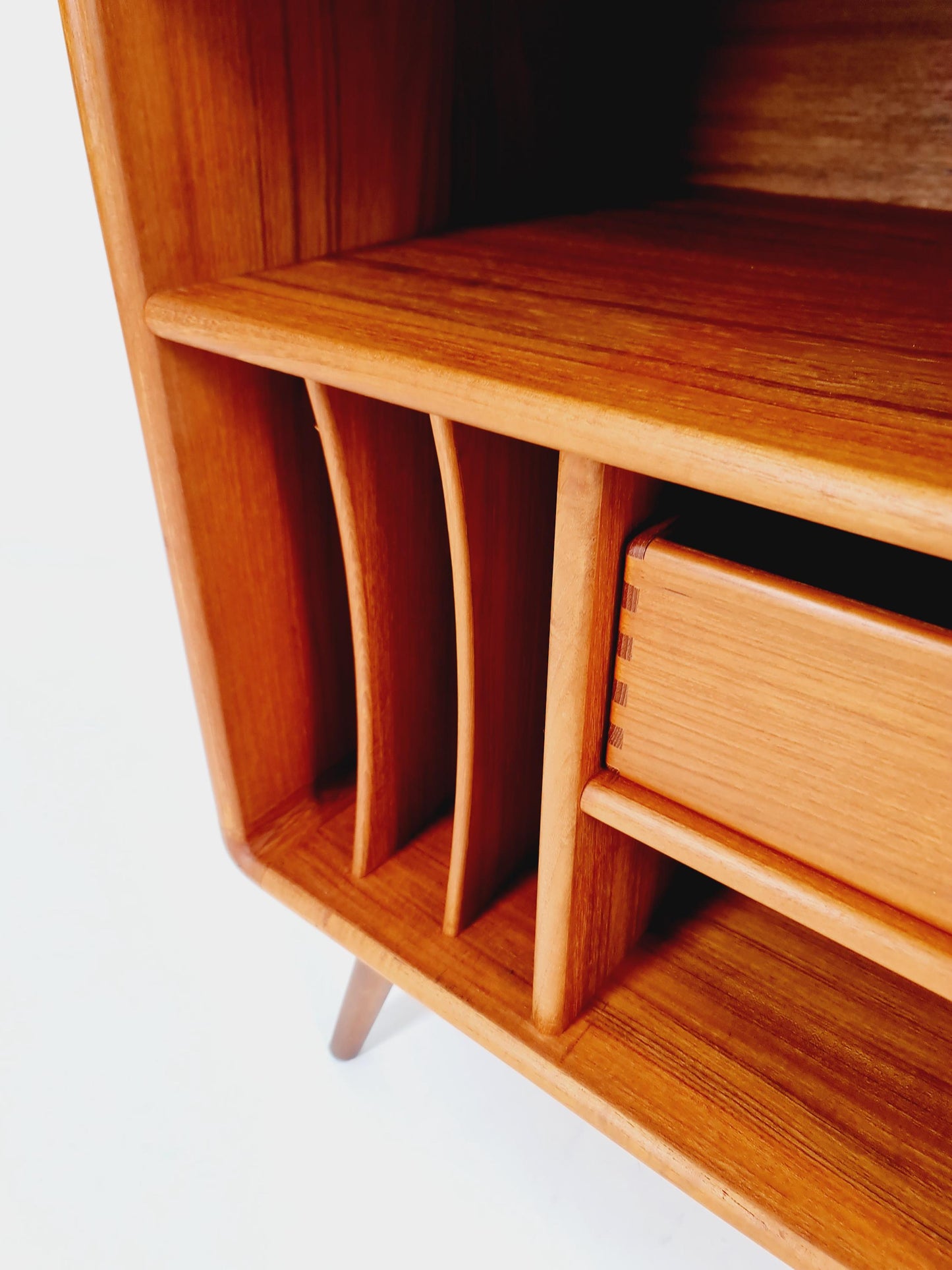 Mid century Solid Danish teak hallway cabinet, Record cabinet By Dyrlund 1960s