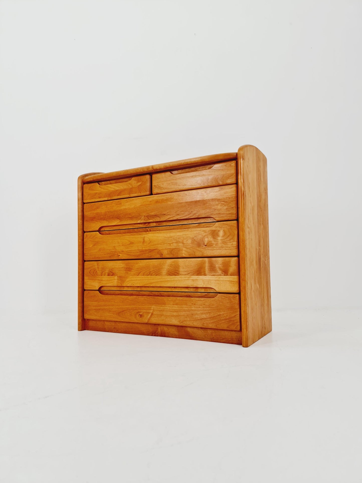 Midcentury danish design chest of drawers Elm Wood 1970s