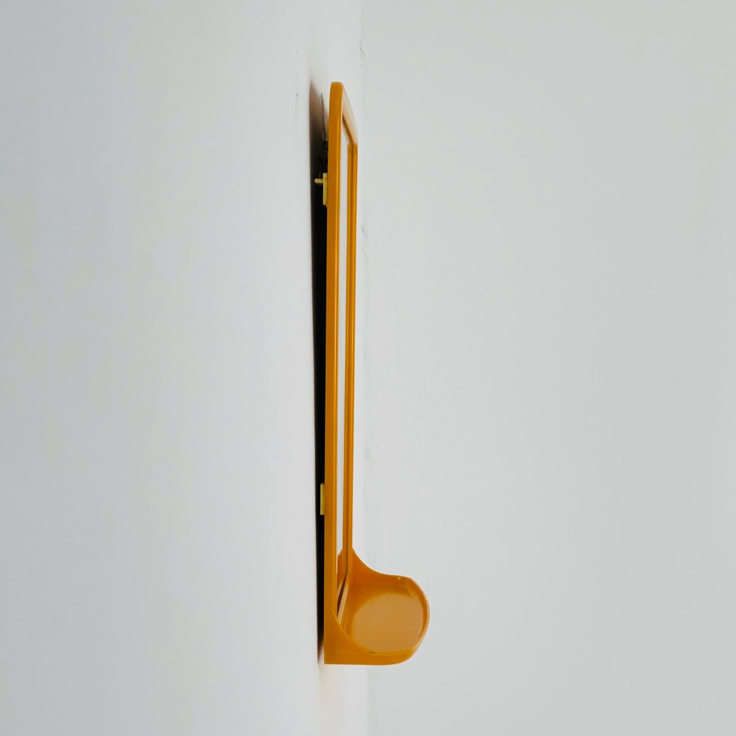 Mid Century Modern Wall Mirror with Shelf – Space Age Yellow Plastic Frame, 70s Germany