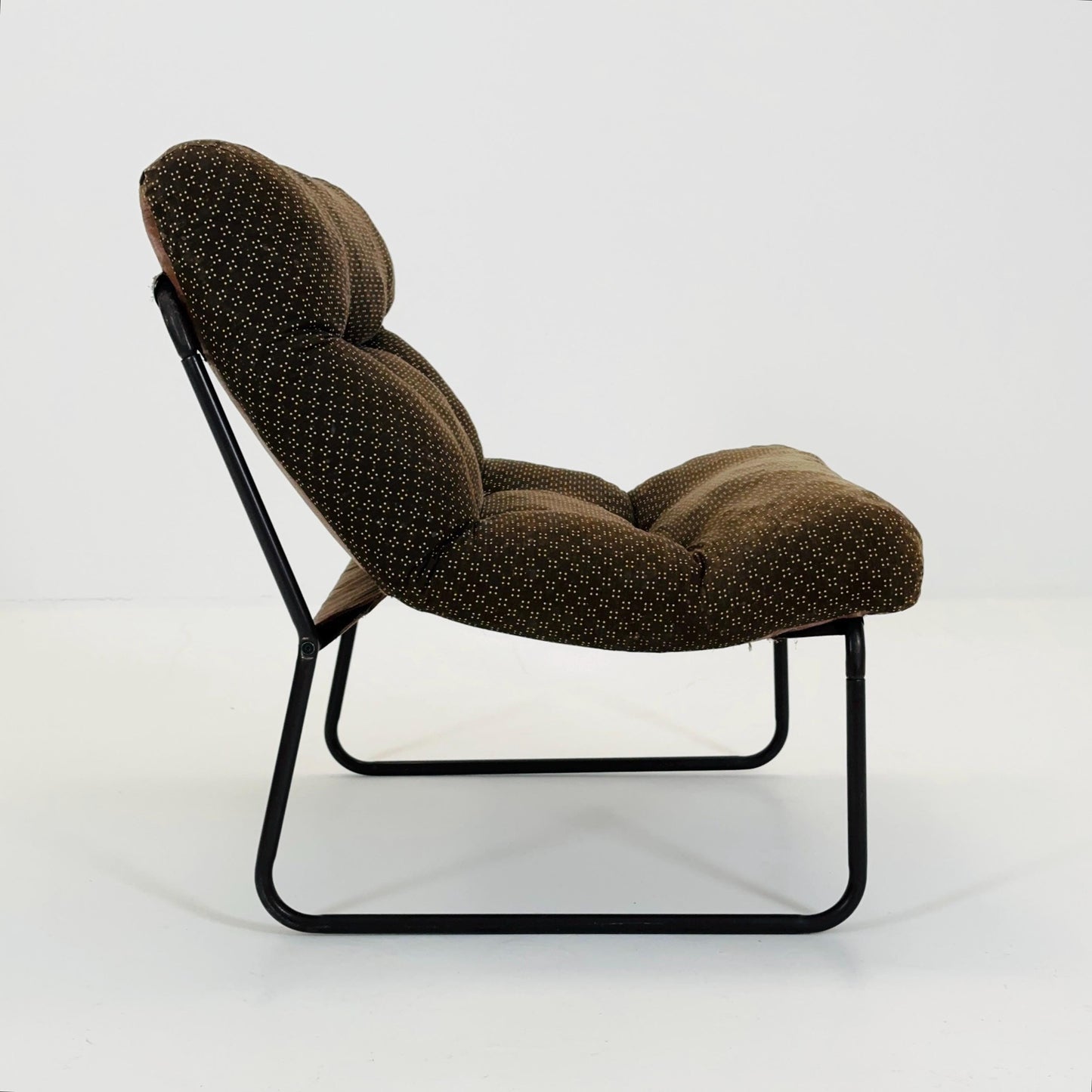 Mid-Century Pixi Lounge Chair by Gillis Lundgren for IKEA, 1970s – Retro Brown Chair with Tubular Frame
