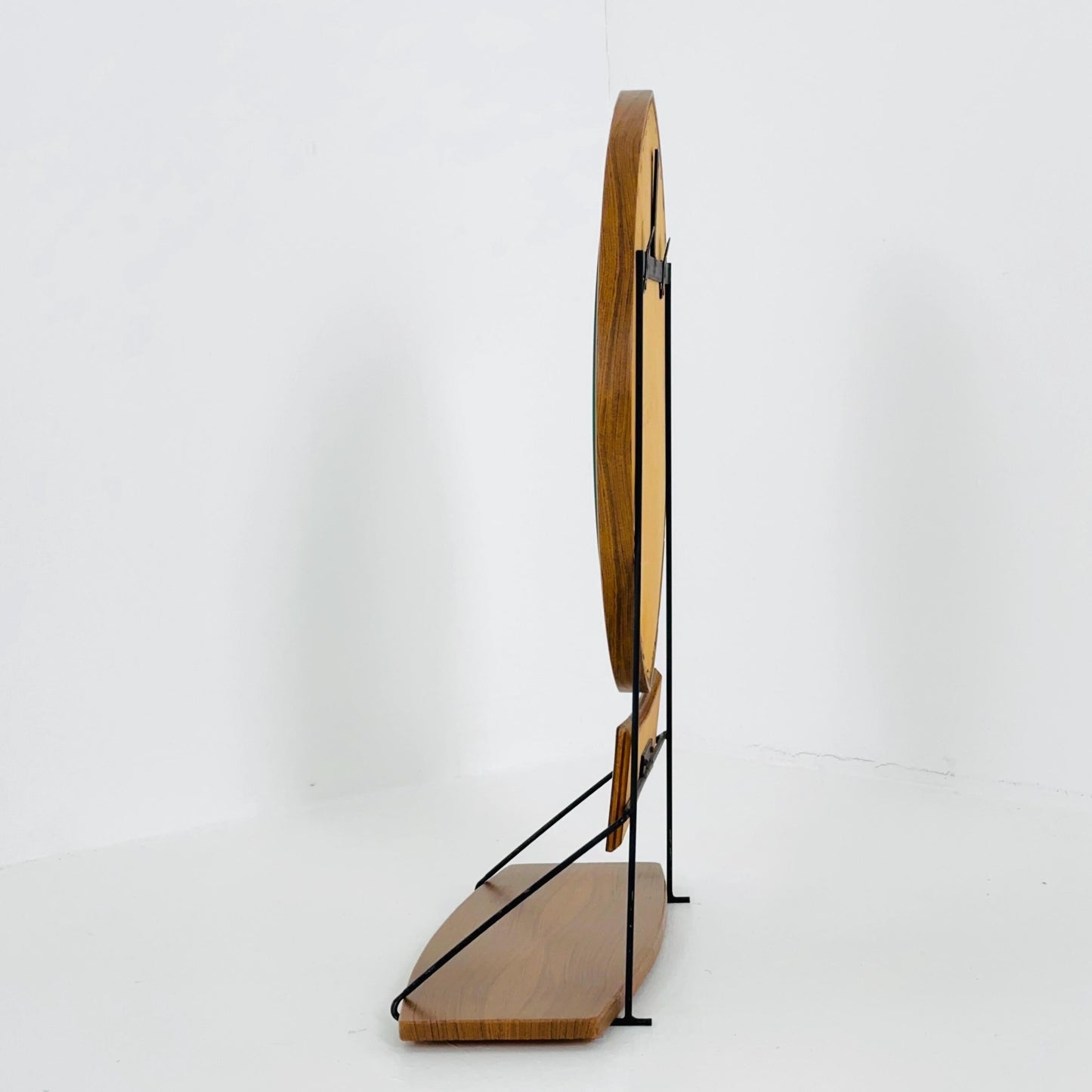 Mid century Italian wall Mirror with Suspended Shelf by Pleto CC, Italy 1960s