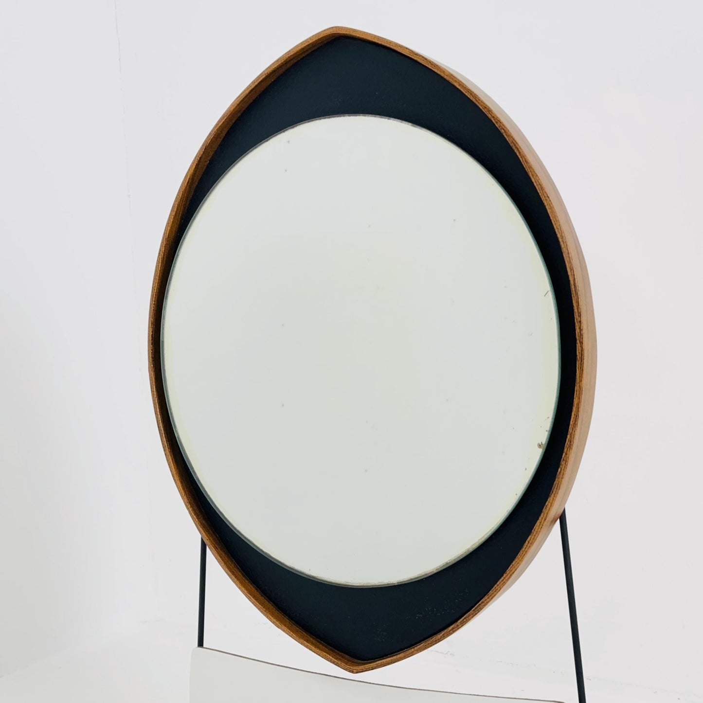 Mid century Italian wall Mirror with Suspended Shelf by Pleto CC, Italy 1960s