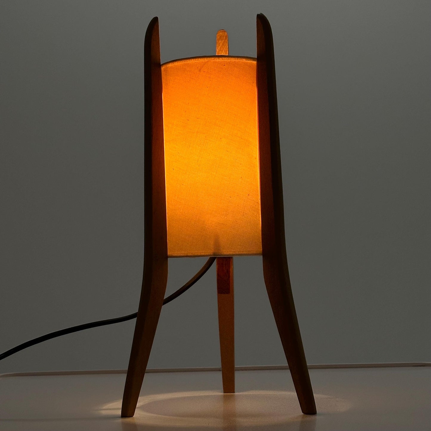 Mid-Century Danish Teak & Fabric Table Lamp | 1960s Sweden