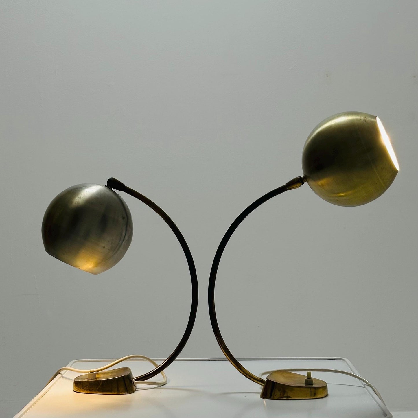 Pair of Mid-Century Brass Table Lamps by Aneta | 1950s Sweden