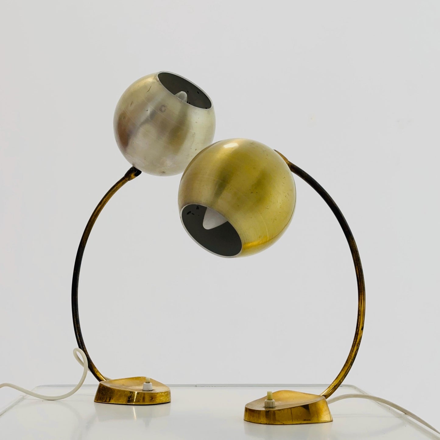 Pair of Mid-Century Brass Table Lamps by Aneta | 1950s Sweden