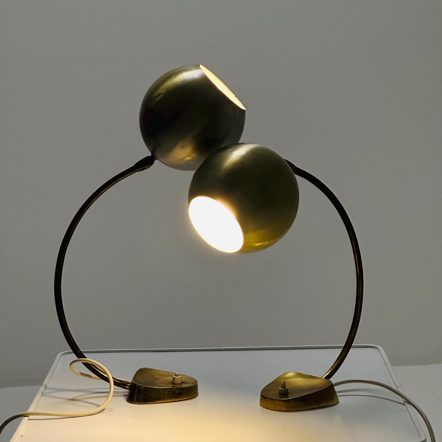 Pair of Mid-Century Brass Table Lamps by Aneta | 1950s Sweden