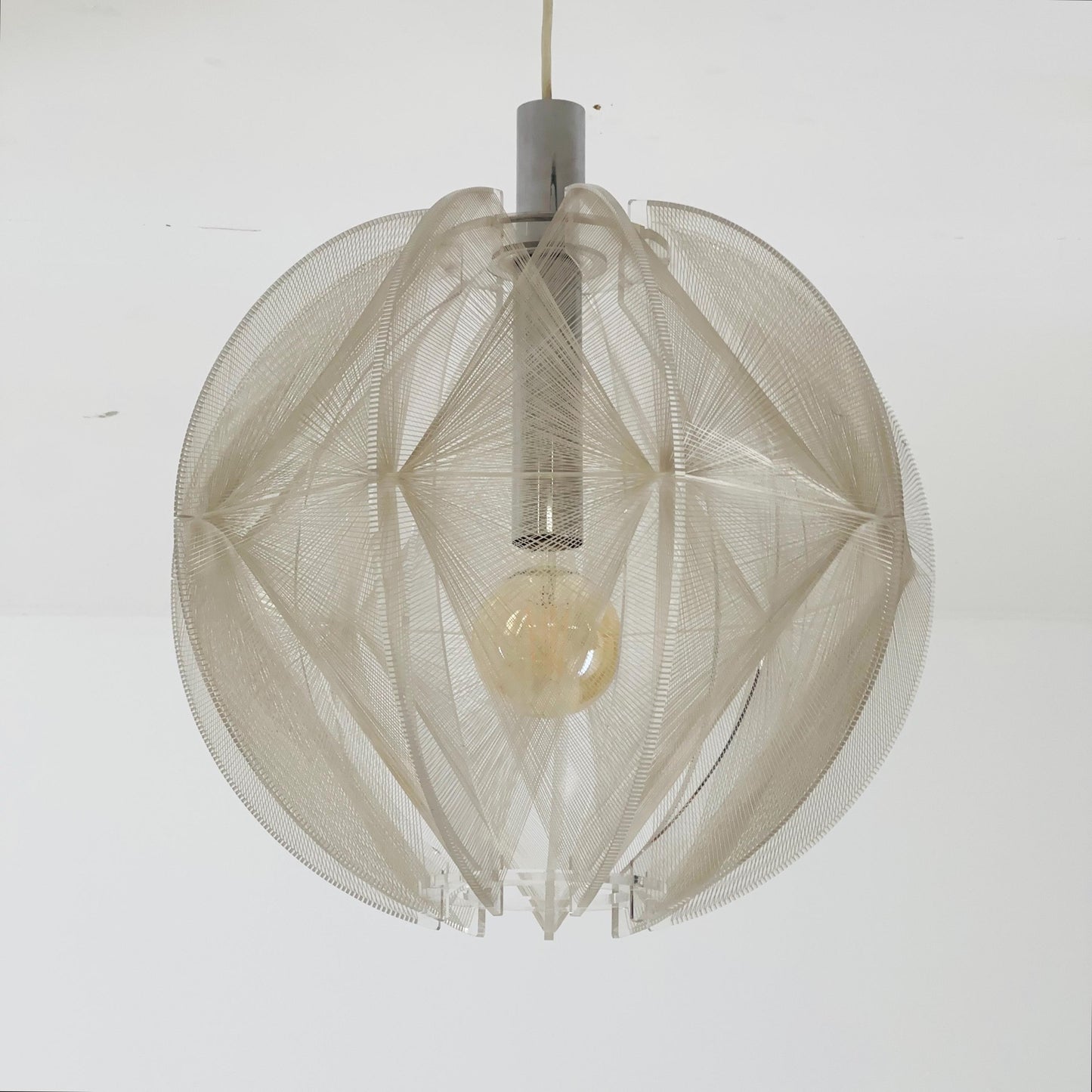 Mid‑Century Modern Space‑Age Paul Secon “Sompex” Nylon String Pendant Lamp | 1970s Germany