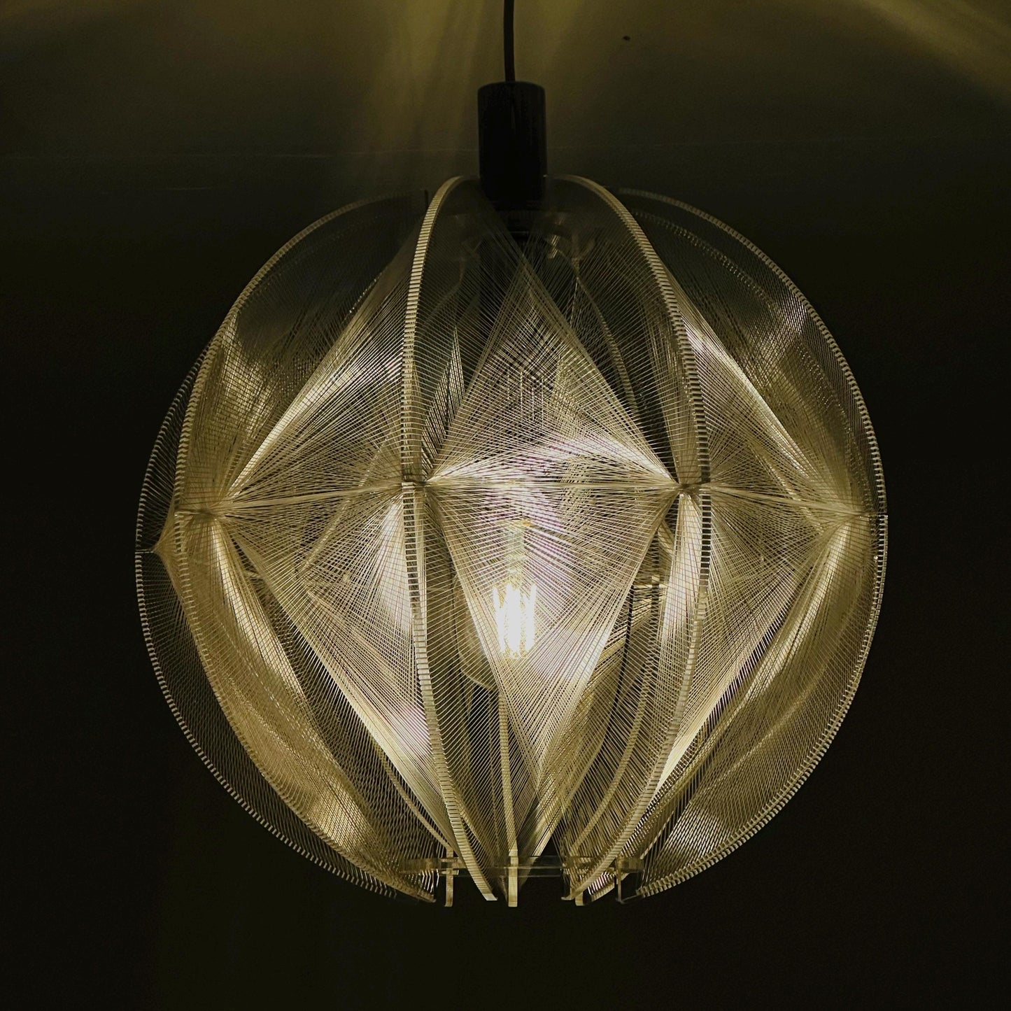 Mid‑Century Modern Space‑Age Paul Secon “Sompex” Nylon String Pendant Lamp | 1970s Germany
