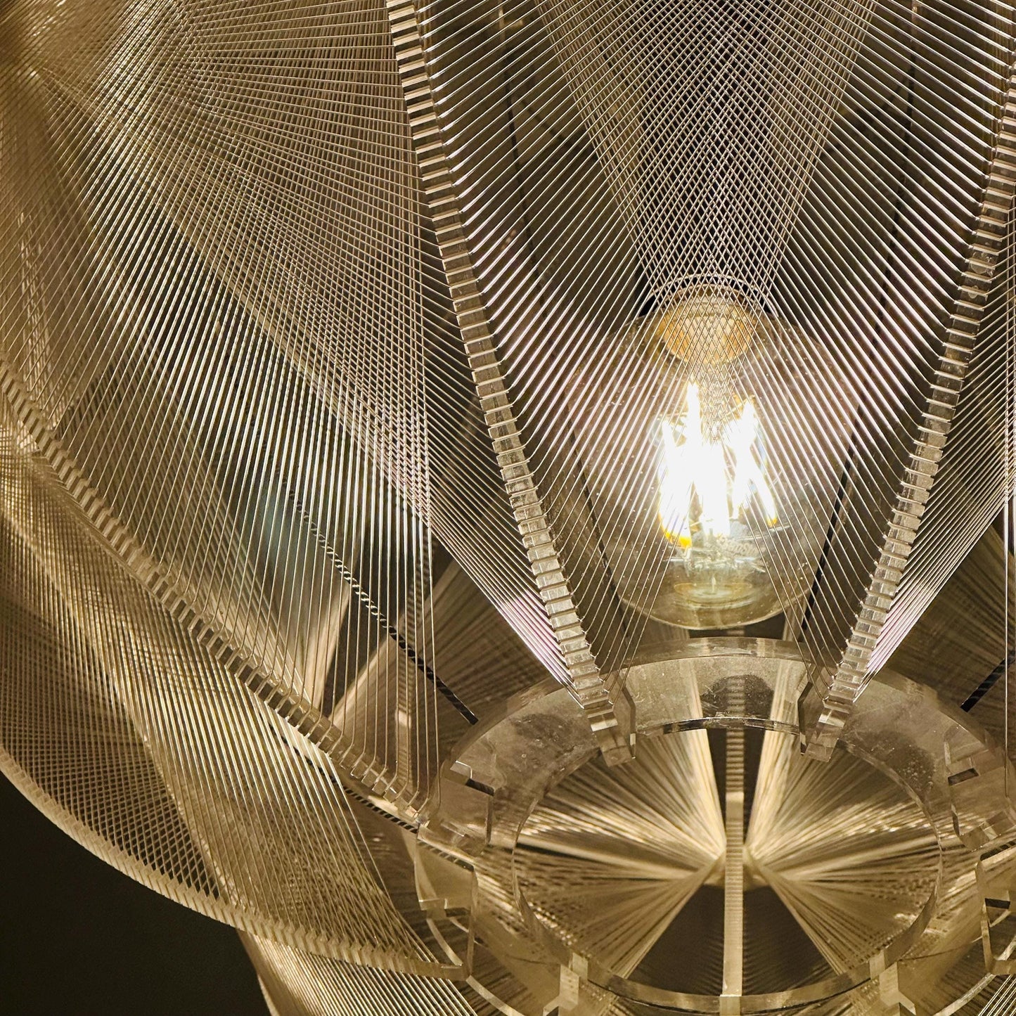 Mid‑Century Modern Space‑Age Paul Secon “Sompex” Nylon String Pendant Lamp | 1970s Germany