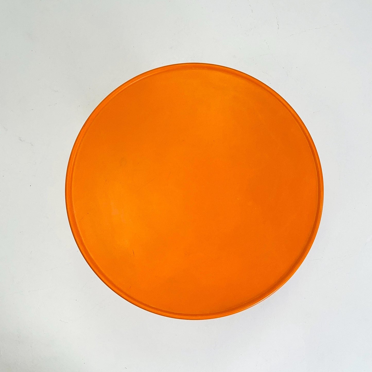 Mid century Yrjö Kukkapuro “Saturnus” Low Table – White & Orange | Haimi Finland, 1970s | Modernist Space Age Design