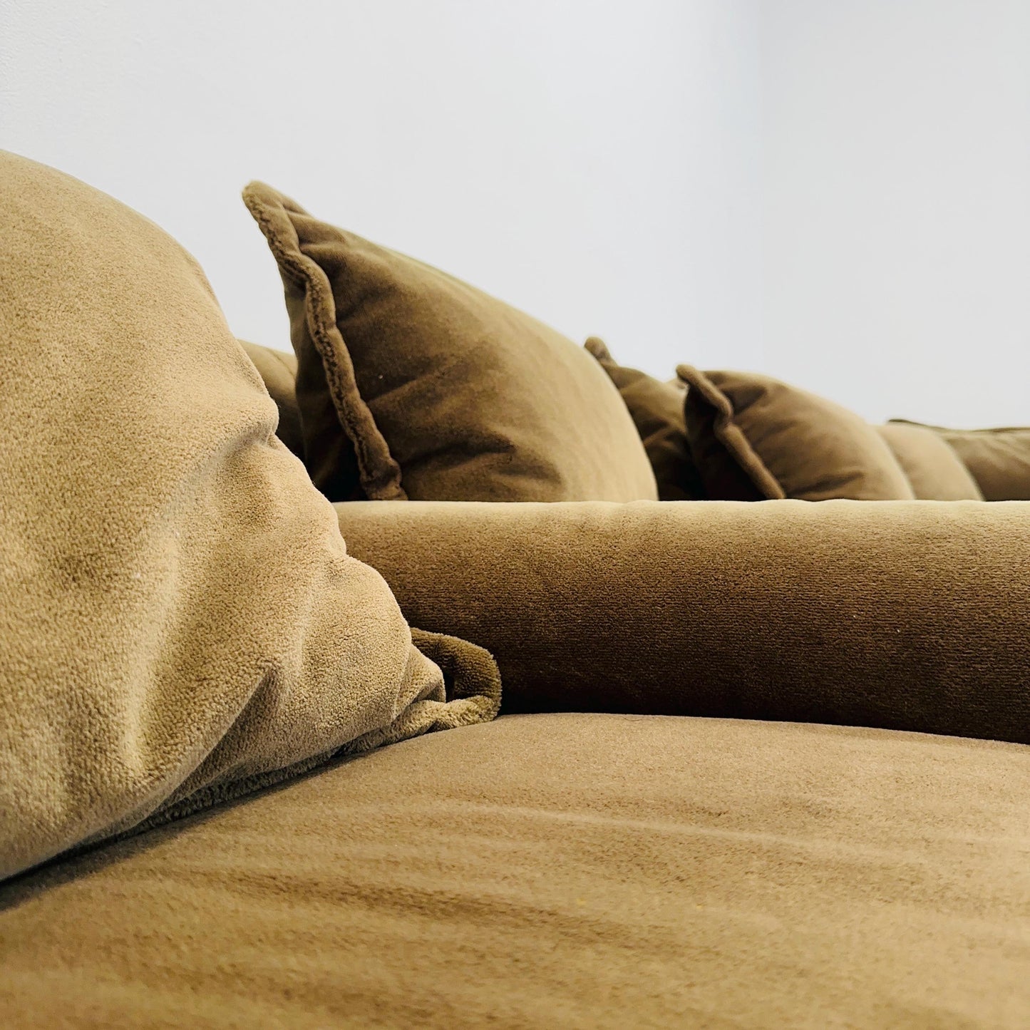Mid Century Modern Rolf Benz Modular Sofa Set, Brown Velvet Sectional, 7 Elements, Germany 1970s,