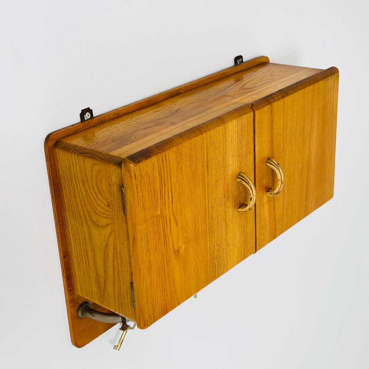 Mid Century Wooden Wall Cabinet | 1960s German Medicine Cabinet