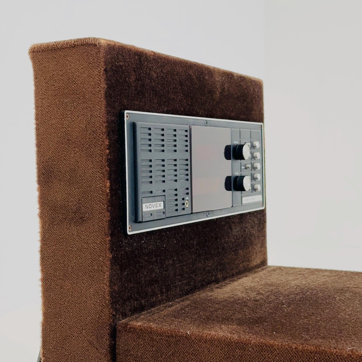 Mid century Spaceage Radio nightstand in brown velor 1970s Germany