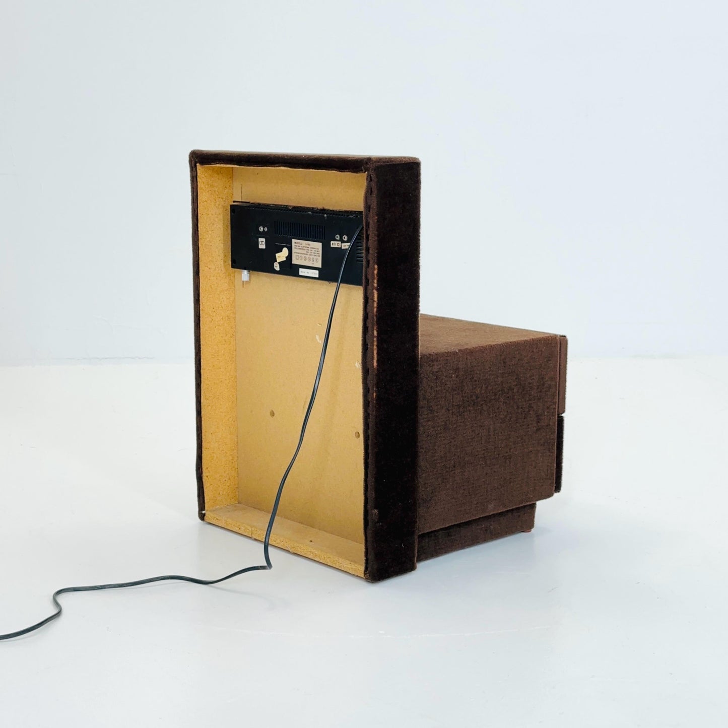 Mid century Spaceage Radio nightstand in brown velor 1970s Germany