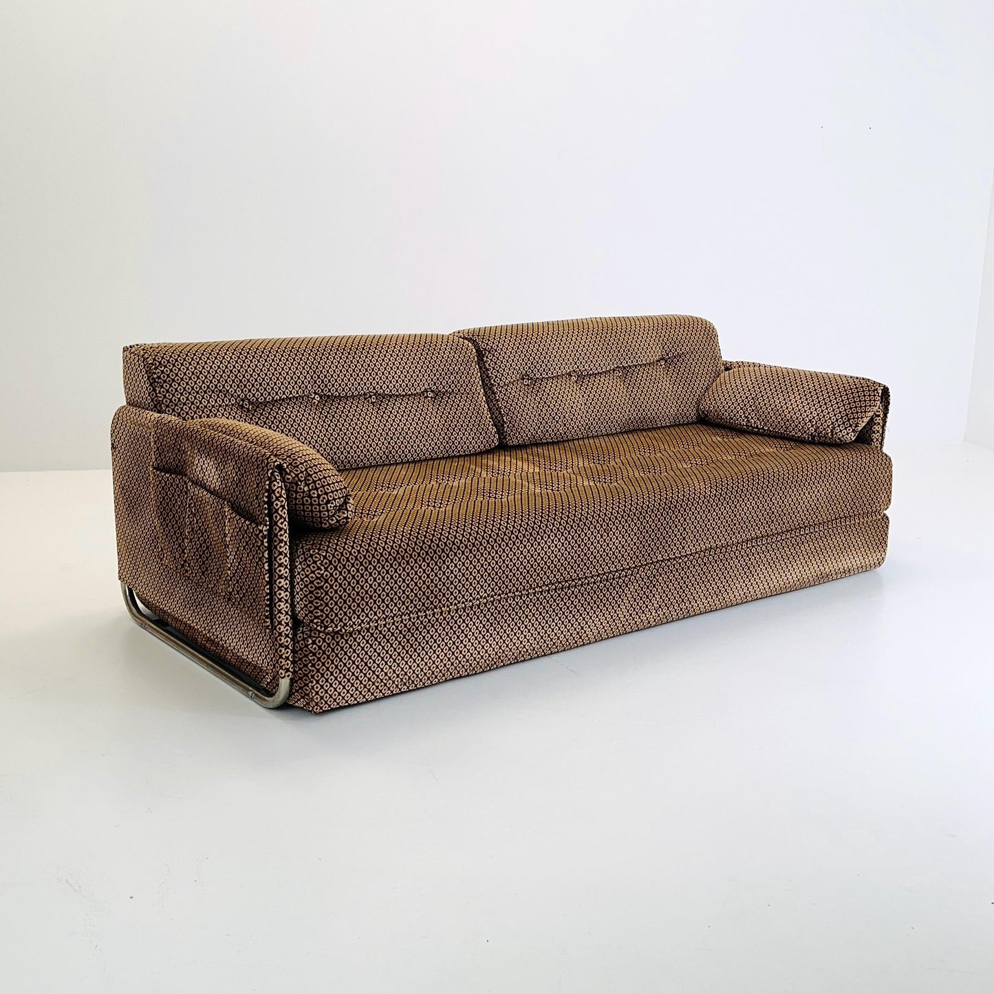 Mid Century Bauhaus Daybed Sofa Chrome Tubular Frame – 1980s Germany,