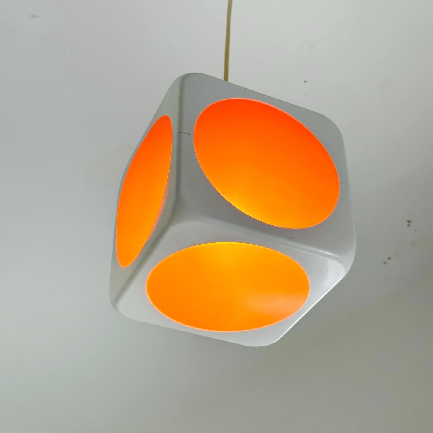 Cubic Space Age Pendant Lamp by Lars Schöler for Hoyrup, Denmark, 1970s