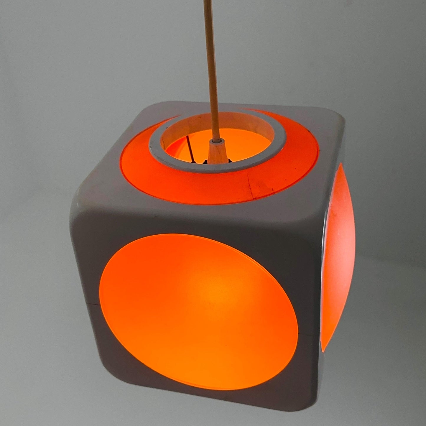 Cubic Space Age Pendant Lamp by Lars Schöler for Hoyrup, Denmark, 1970s