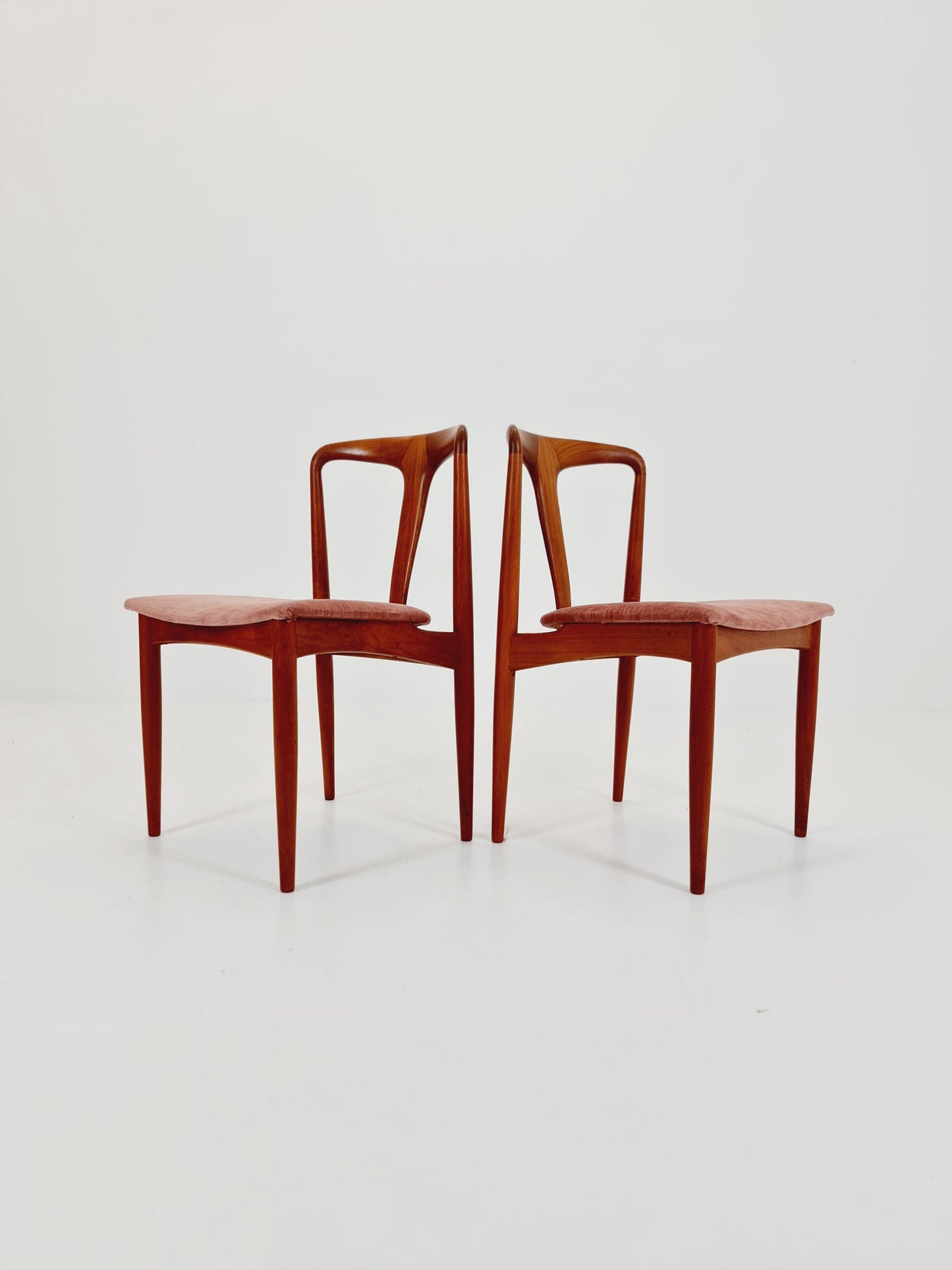 Vintage Danish teak dining chair by johannes Andersen for Uldum Mobelfabrik , 1960s set of 2,