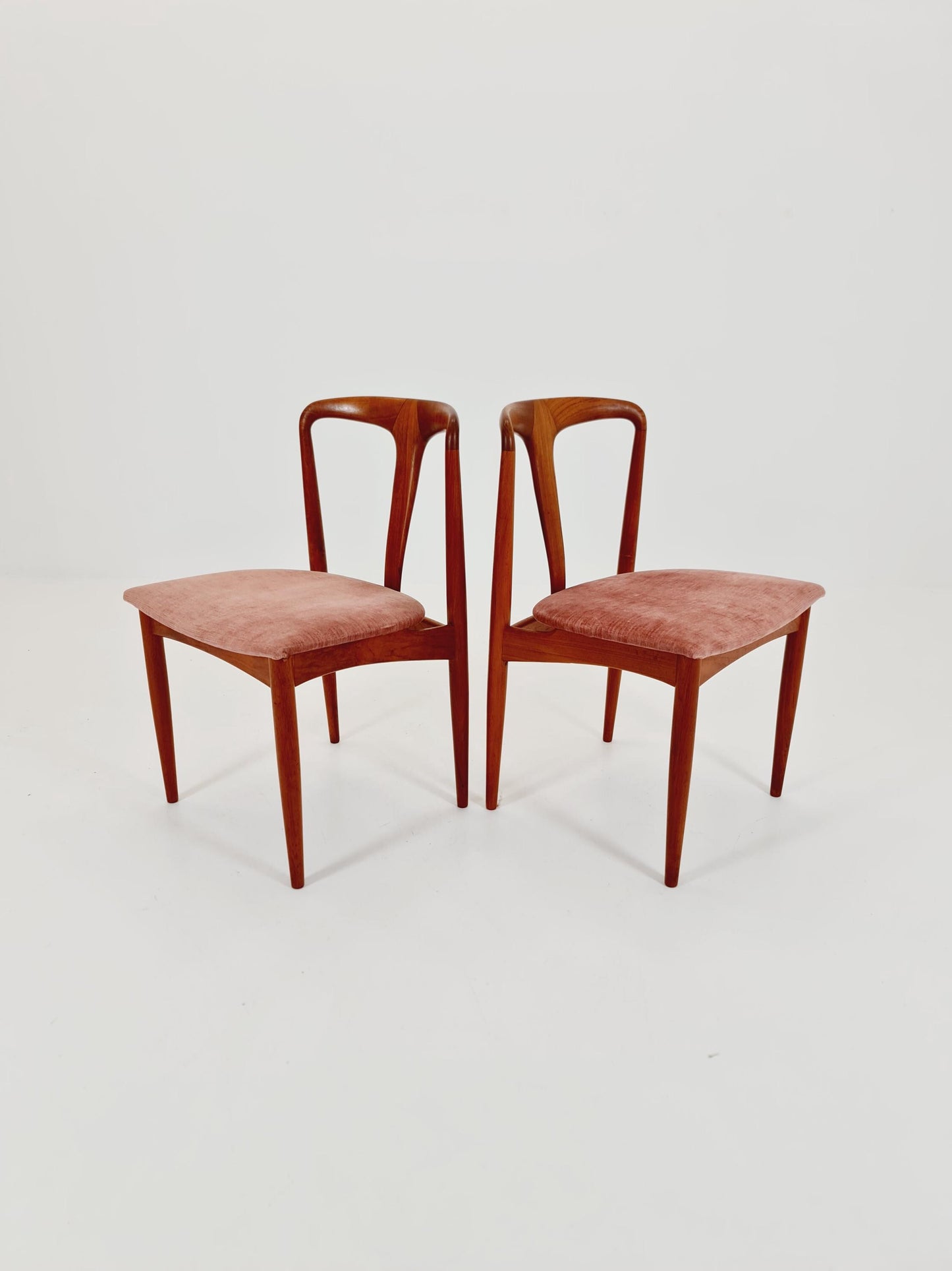 Vintage Danish teak dining chair by johannes Andersen for Uldum Mobelfabrik , 1960s set of 2,