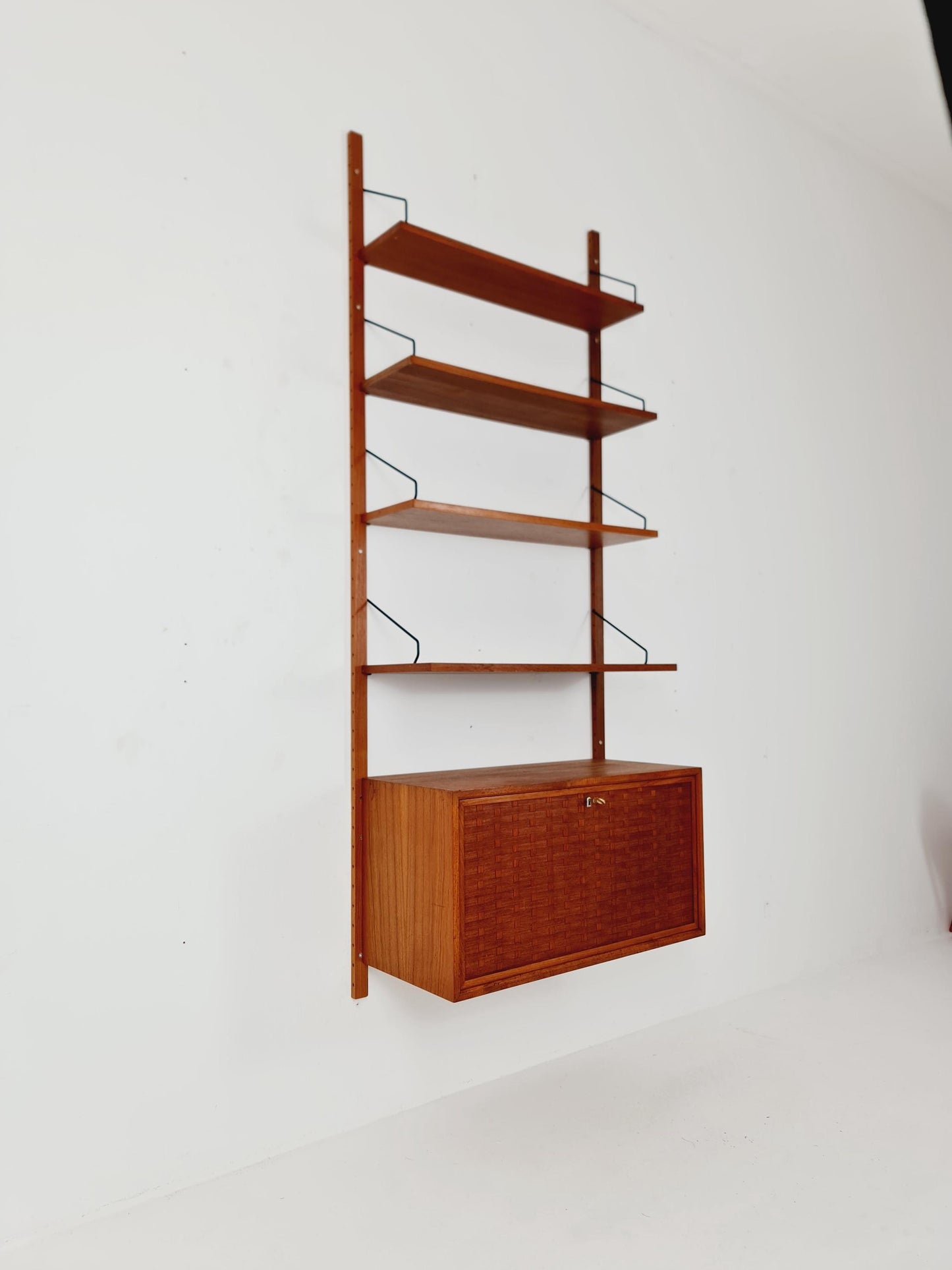 Mid century Danish Teak Wall Unit with Desk cabinet by Poul Cadovius for Royal,Denmark, 1960s