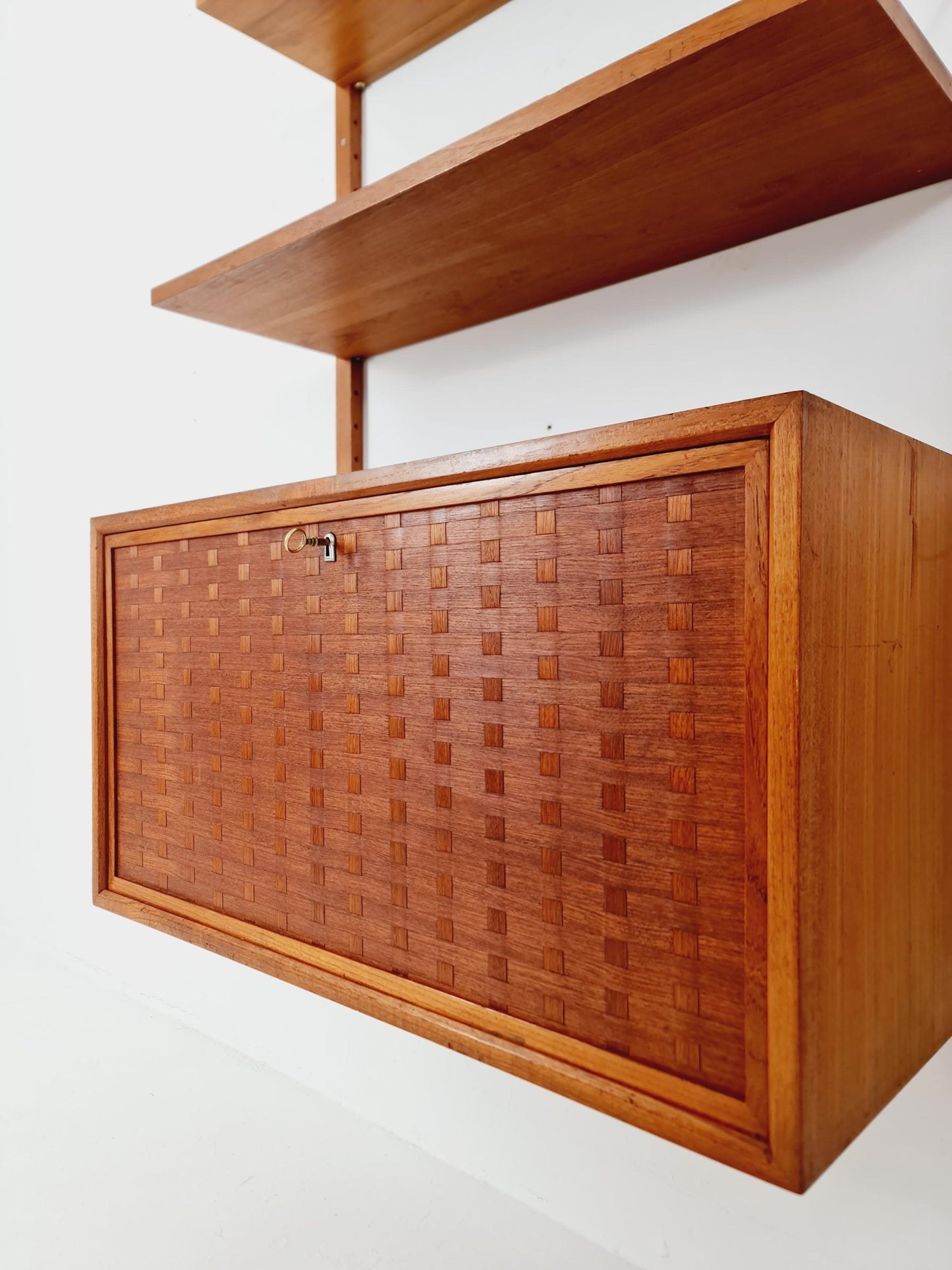 Mid century Danish Teak Wall Unit with Desk cabinet by Poul Cadovius for Royal,Denmark, 1960s