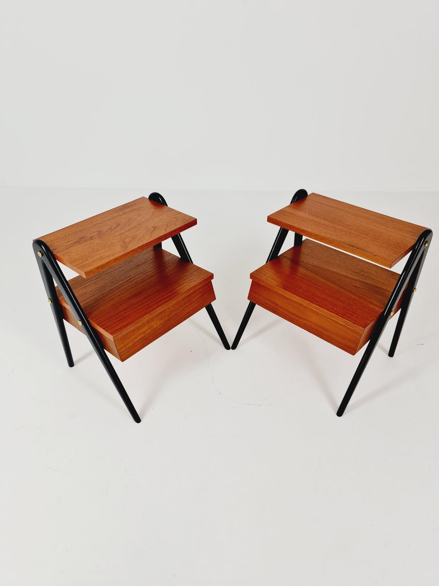 Pair of Danish teak vintage bedside tables/ Night stands, 1960s
