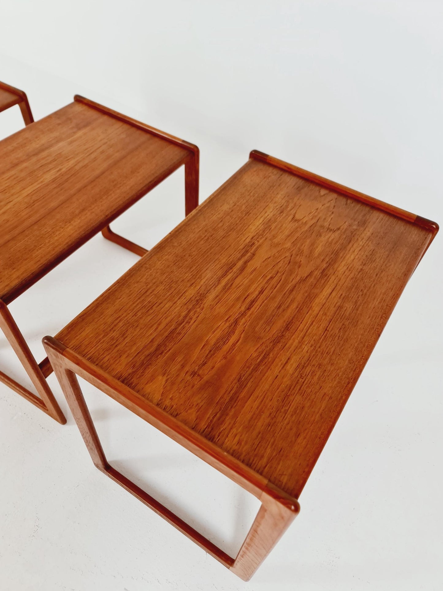 Midcentury Danish teak Nesting Tables by Arne Hovmand Olsen for Mogens Kold Möber , 3 Set 1960s