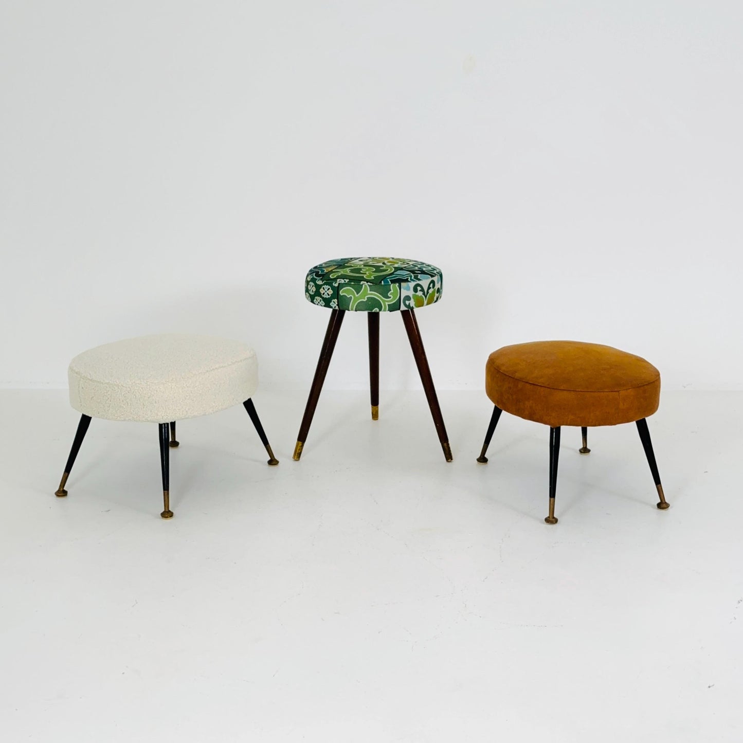 1 of 3 mid century modern stools German tripod vintage design 1960s