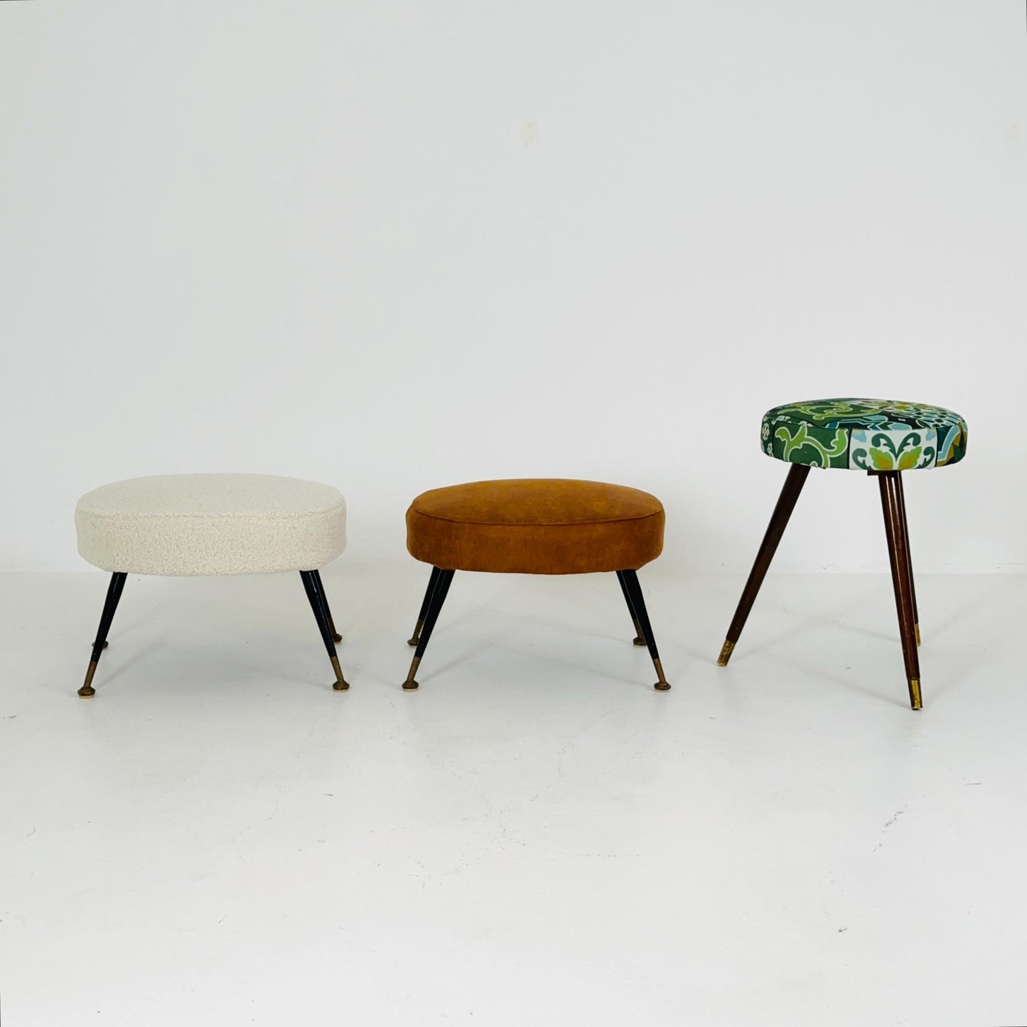 1 of 3 mid century modern stools German tripod vintage design 1960s