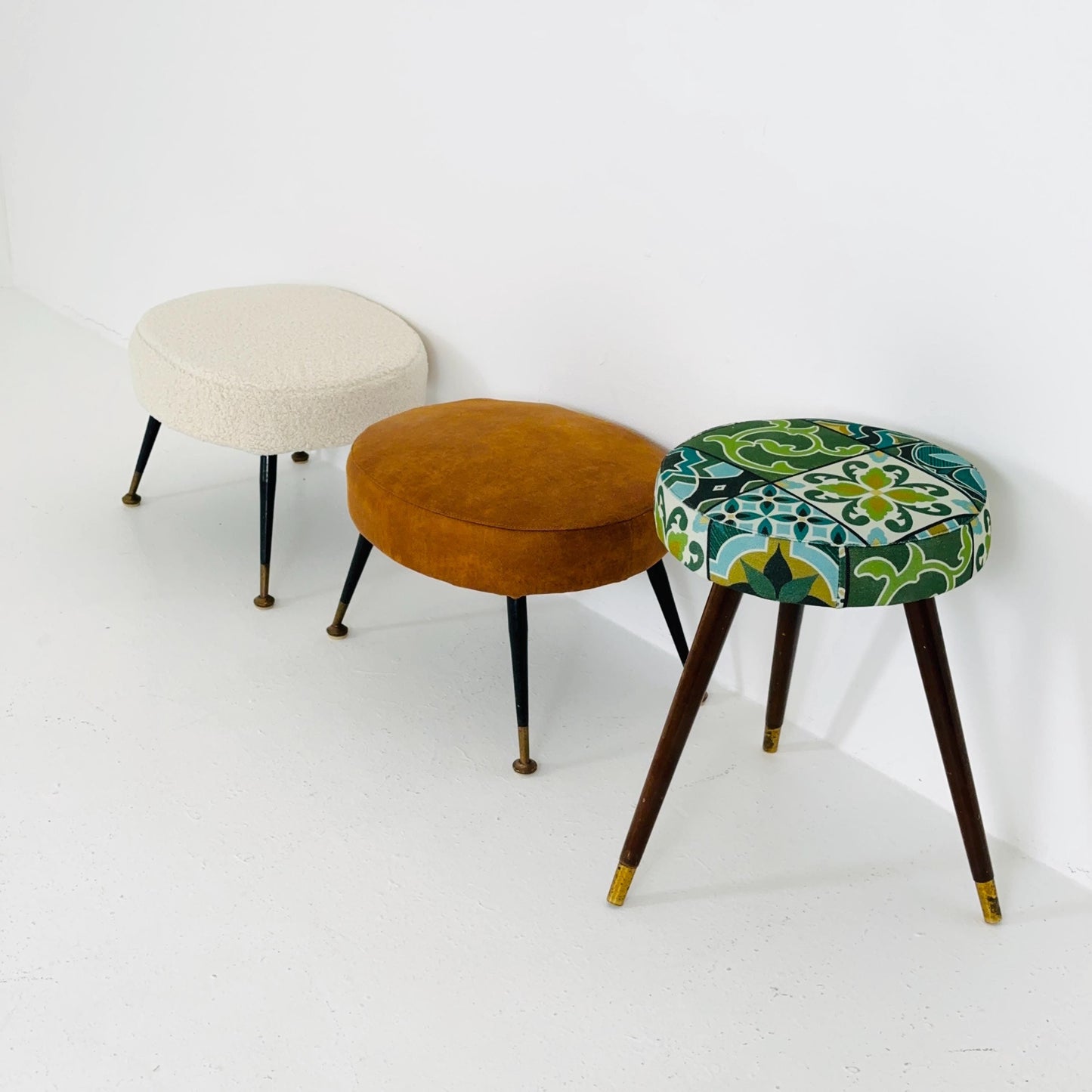 1 of 3 mid century modern stools German tripod vintage design 1960s