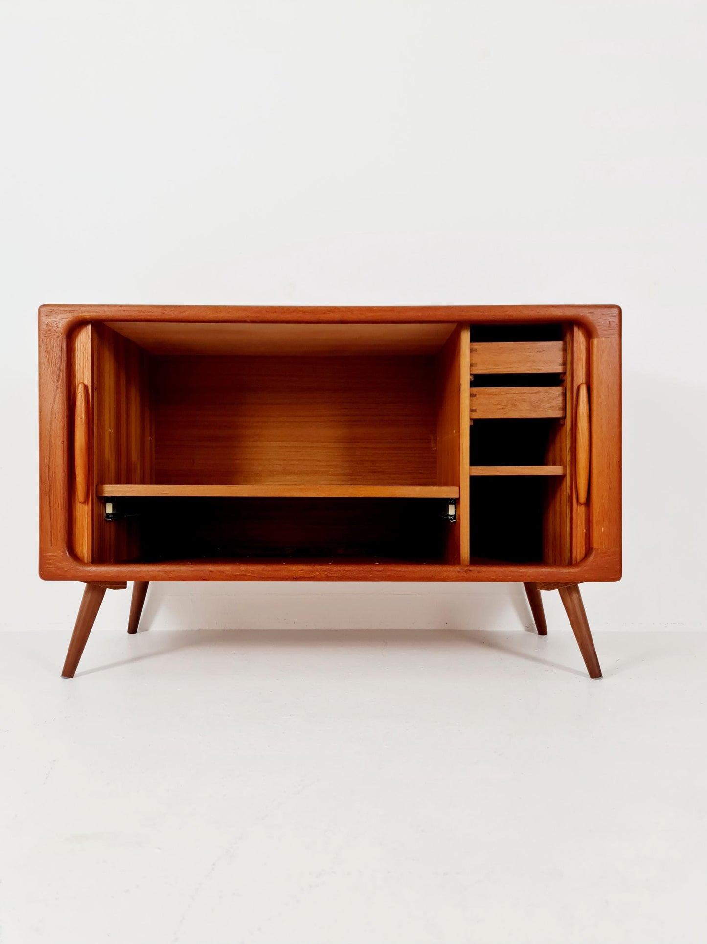 Mid century Solid Danish teak hallway cabinet, Record cabinet By Dyrlund 1960s
