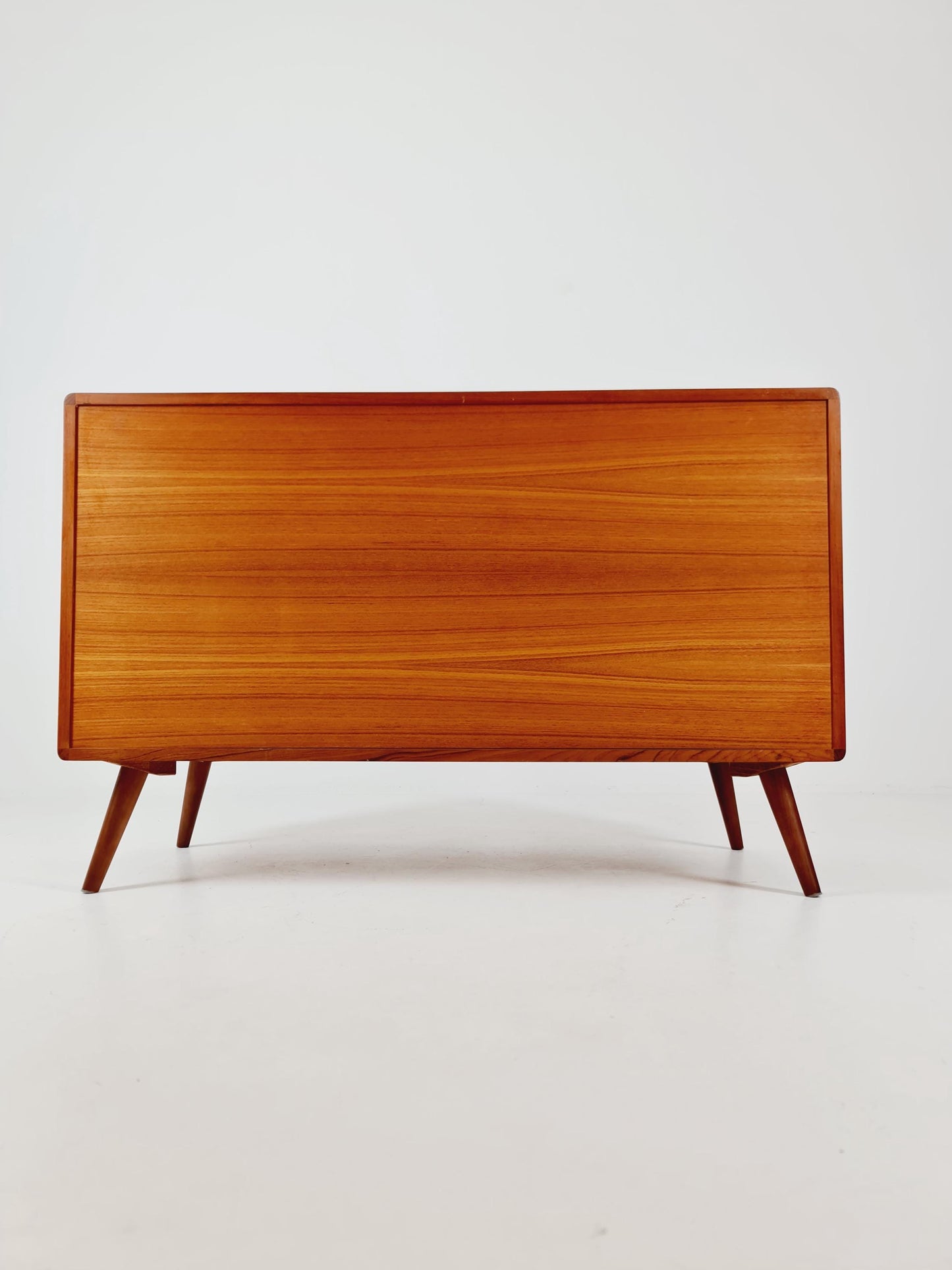 Mid century Solid Danish teak hallway cabinet, Record cabinet By Dyrlund 1960s