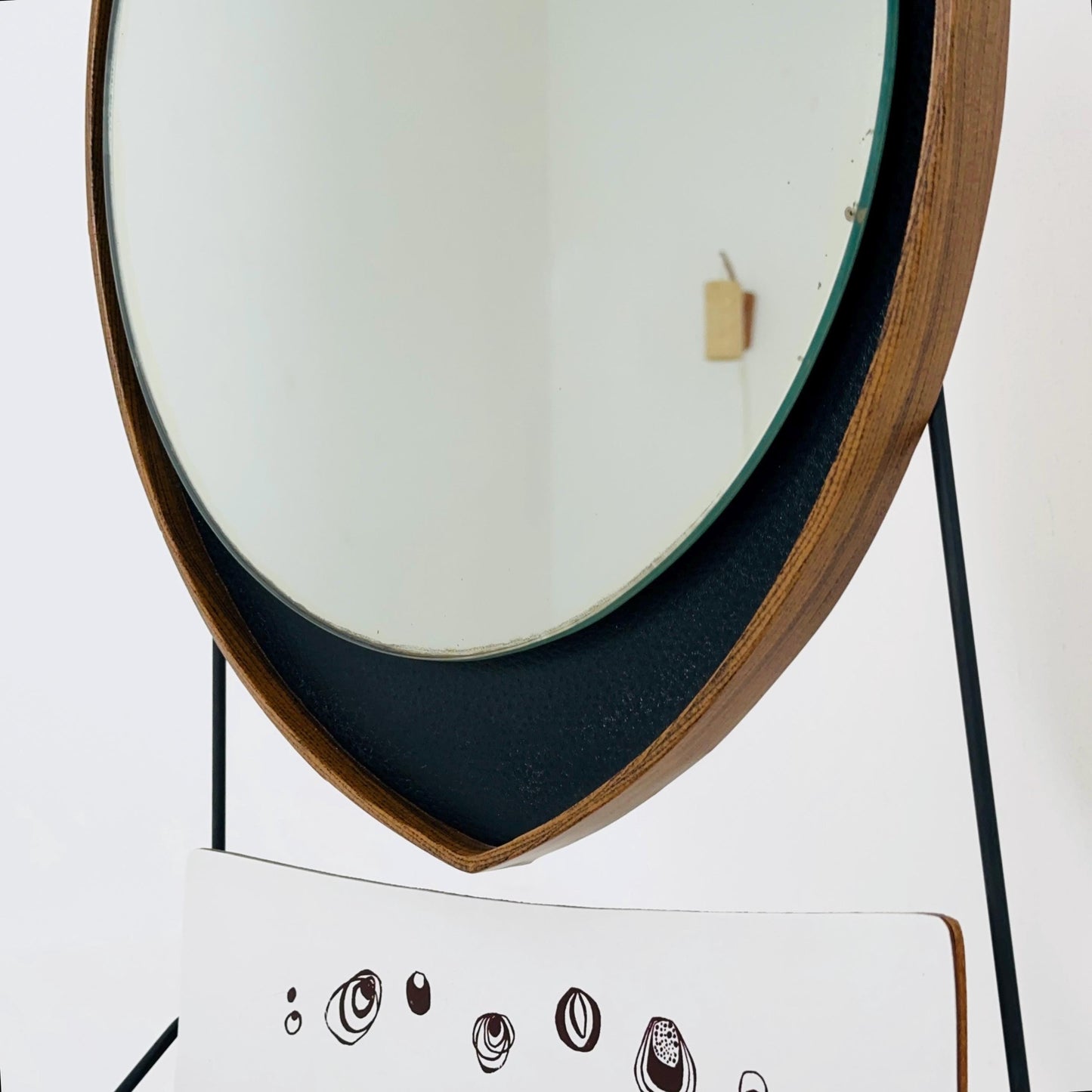 Mid century Italian wall Mirror with Suspended Shelf by Pleto CC, Italy 1960s