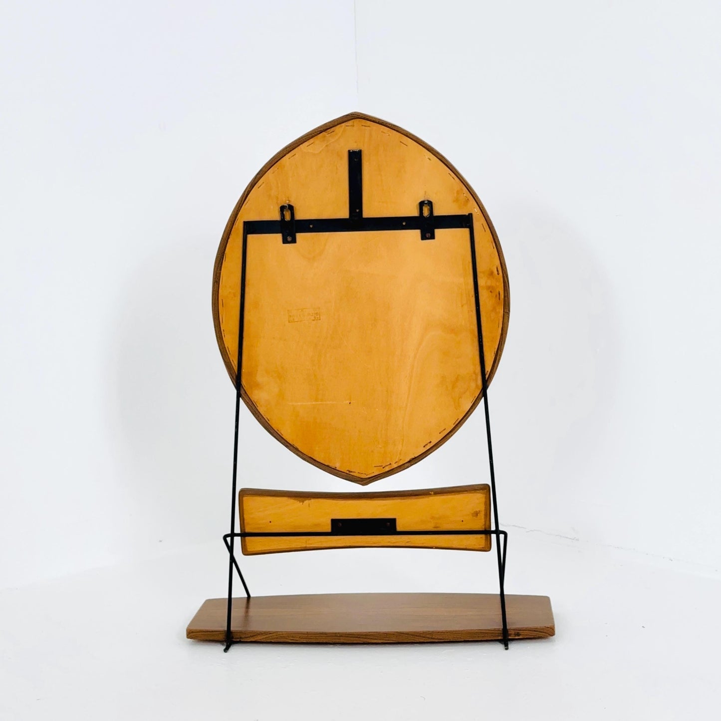 Mid century Italian wall Mirror with Suspended Shelf by Pleto CC, Italy 1960s