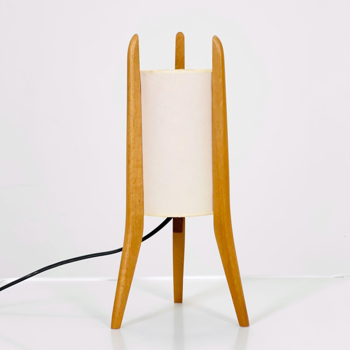 Mid-Century Danish Teak & Fabric Table Lamp | 1960s Sweden