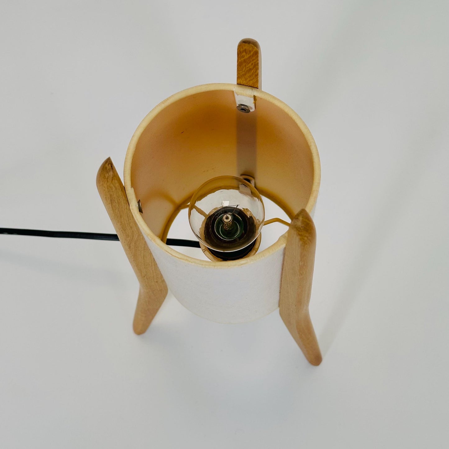 Mid-Century Danish Teak & Fabric Table Lamp | 1960s Sweden