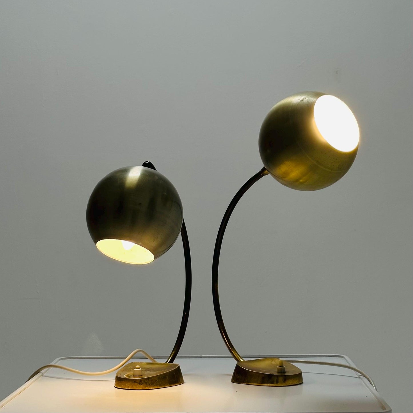 Pair of Mid-Century Brass Table Lamps by Aneta | 1950s Sweden