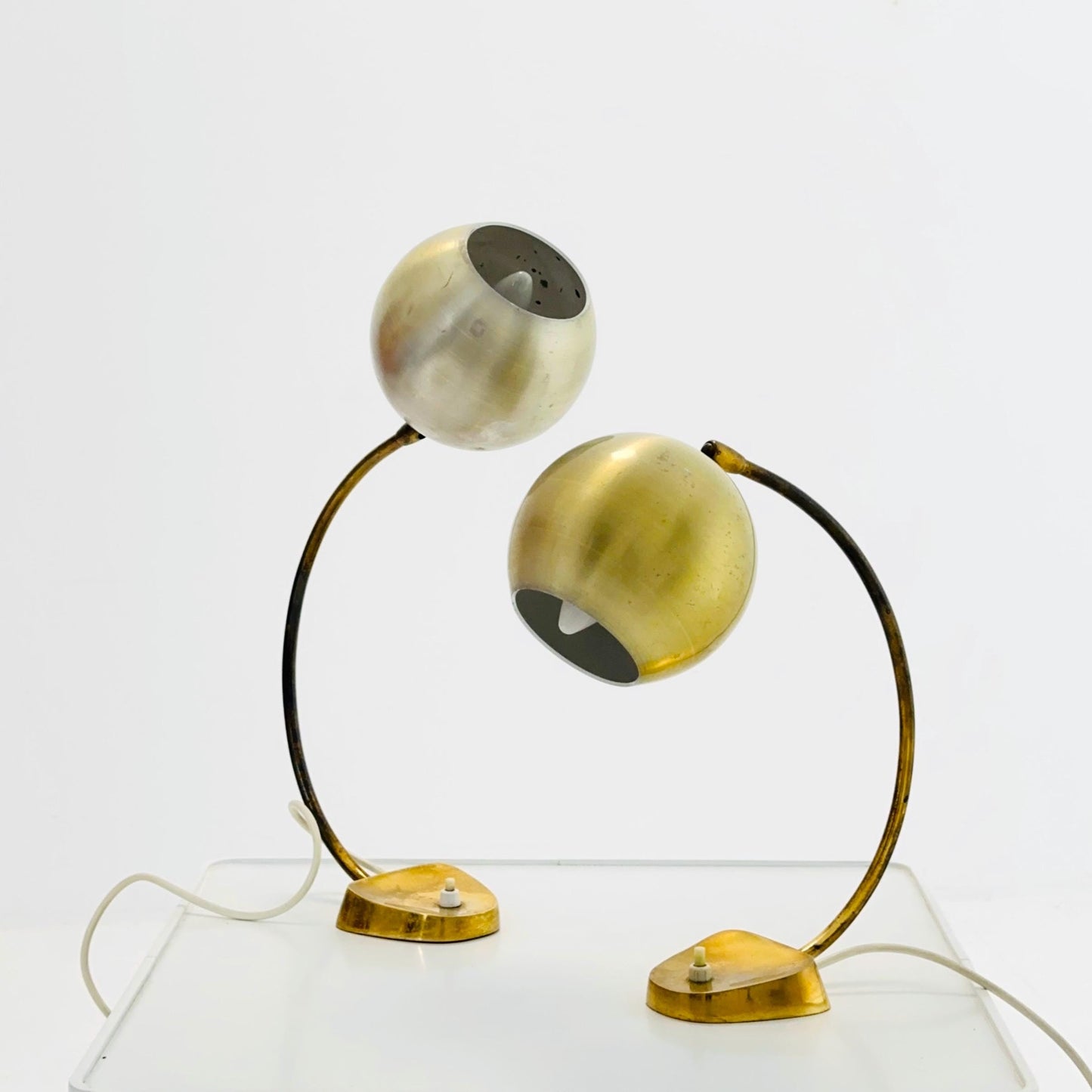 Pair of Mid-Century Brass Table Lamps by Aneta | 1950s Sweden
