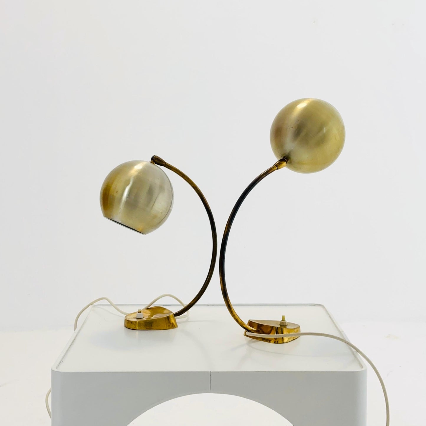 Pair of Mid-Century Brass Table Lamps by Aneta | 1950s Sweden