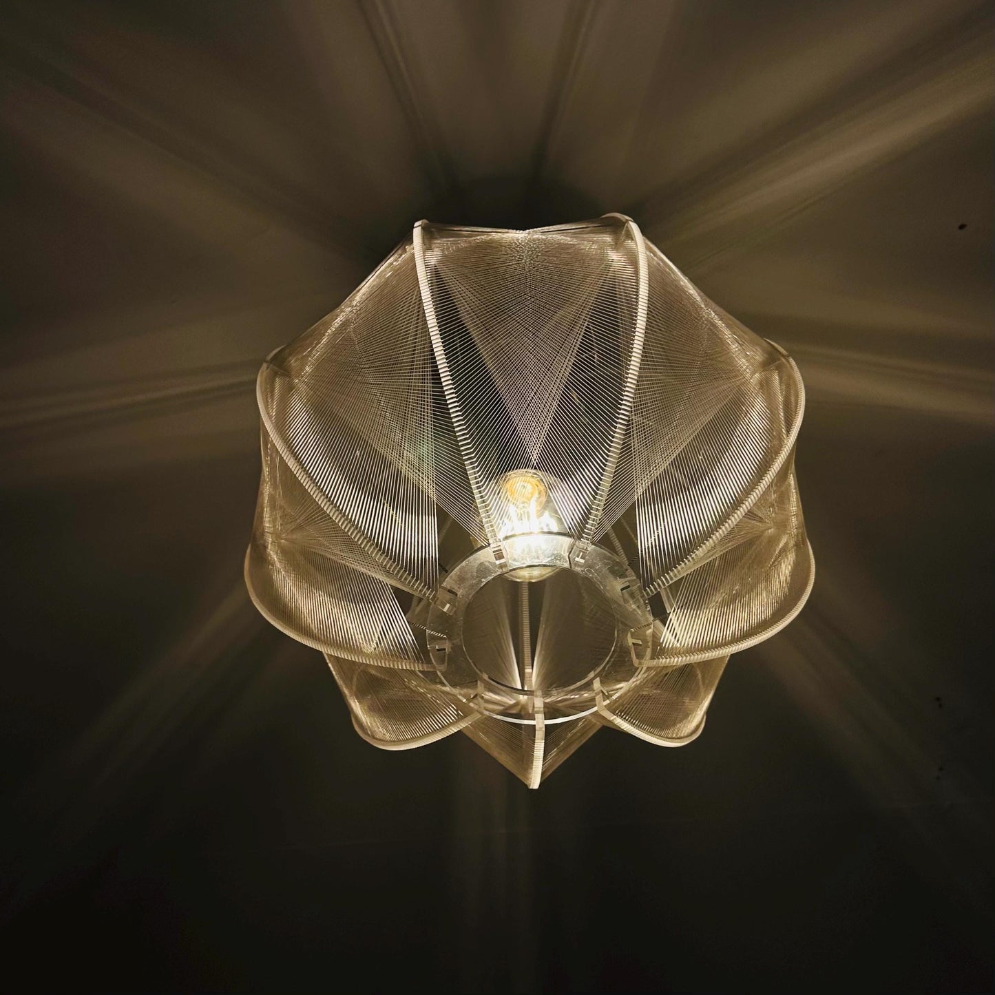 Mid‑Century Modern Space‑Age Paul Secon “Sompex” Nylon String Pendant Lamp | 1970s Germany