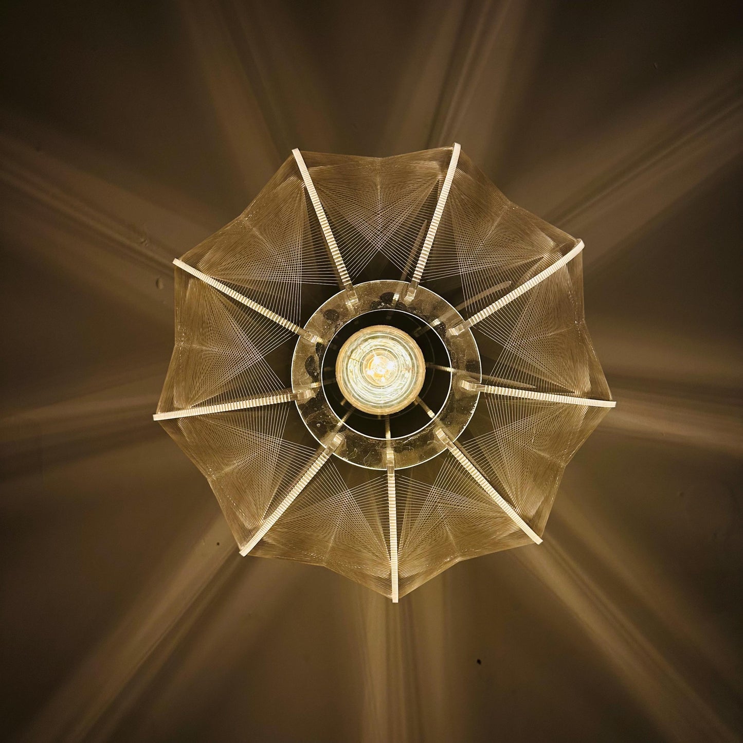 Mid‑Century Modern Space‑Age Paul Secon “Sompex” Nylon String Pendant Lamp | 1970s Germany
