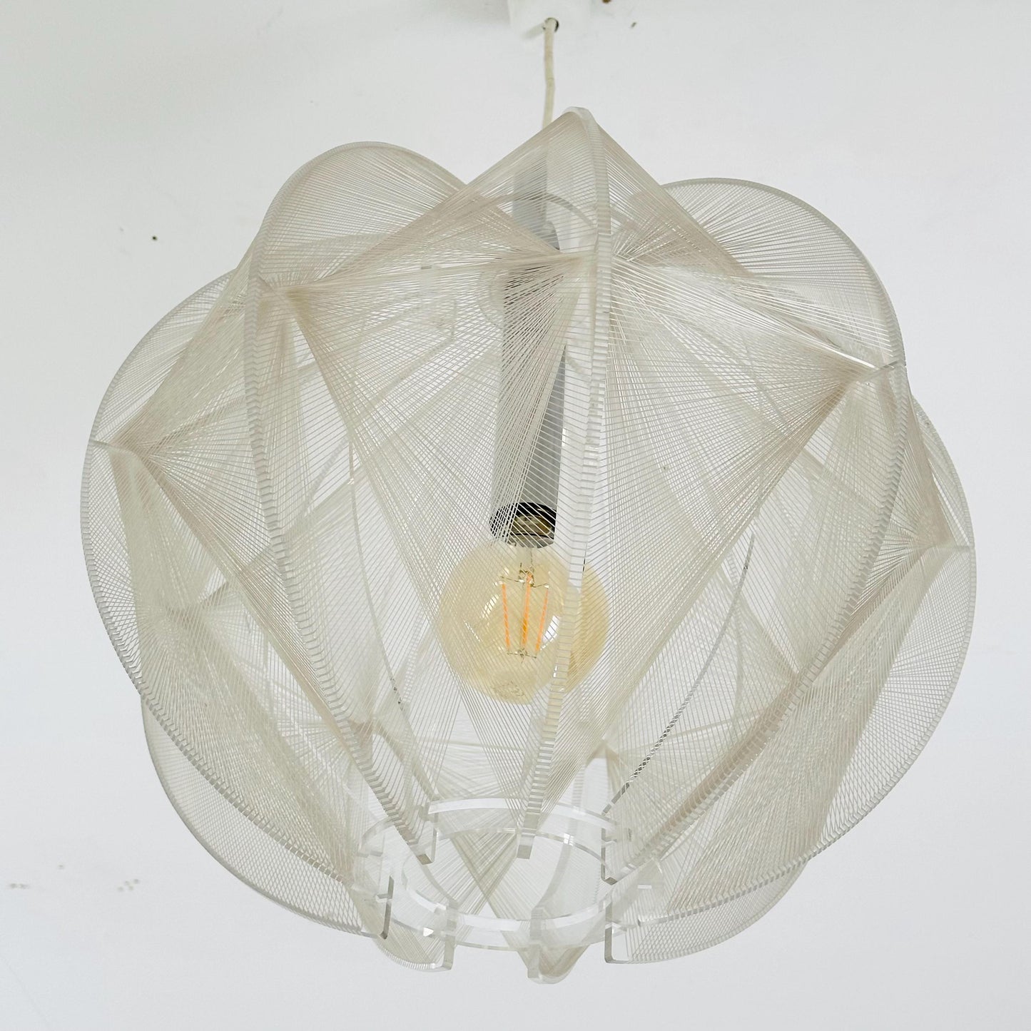 Mid‑Century Modern Space‑Age Paul Secon “Sompex” Nylon String Pendant Lamp | 1970s Germany