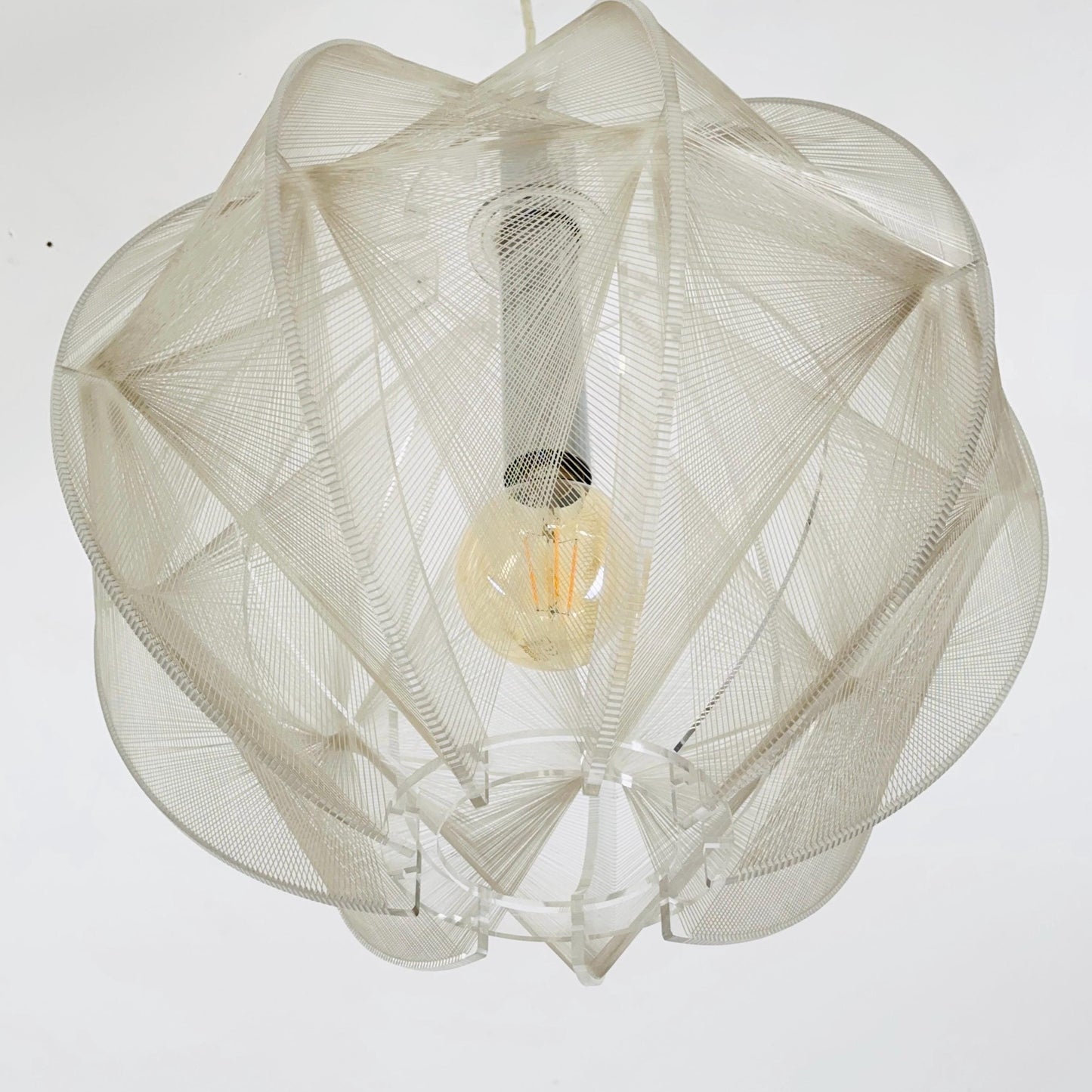 Mid‑Century Modern Space‑Age Paul Secon “Sompex” Nylon String Pendant Lamp | 1970s Germany