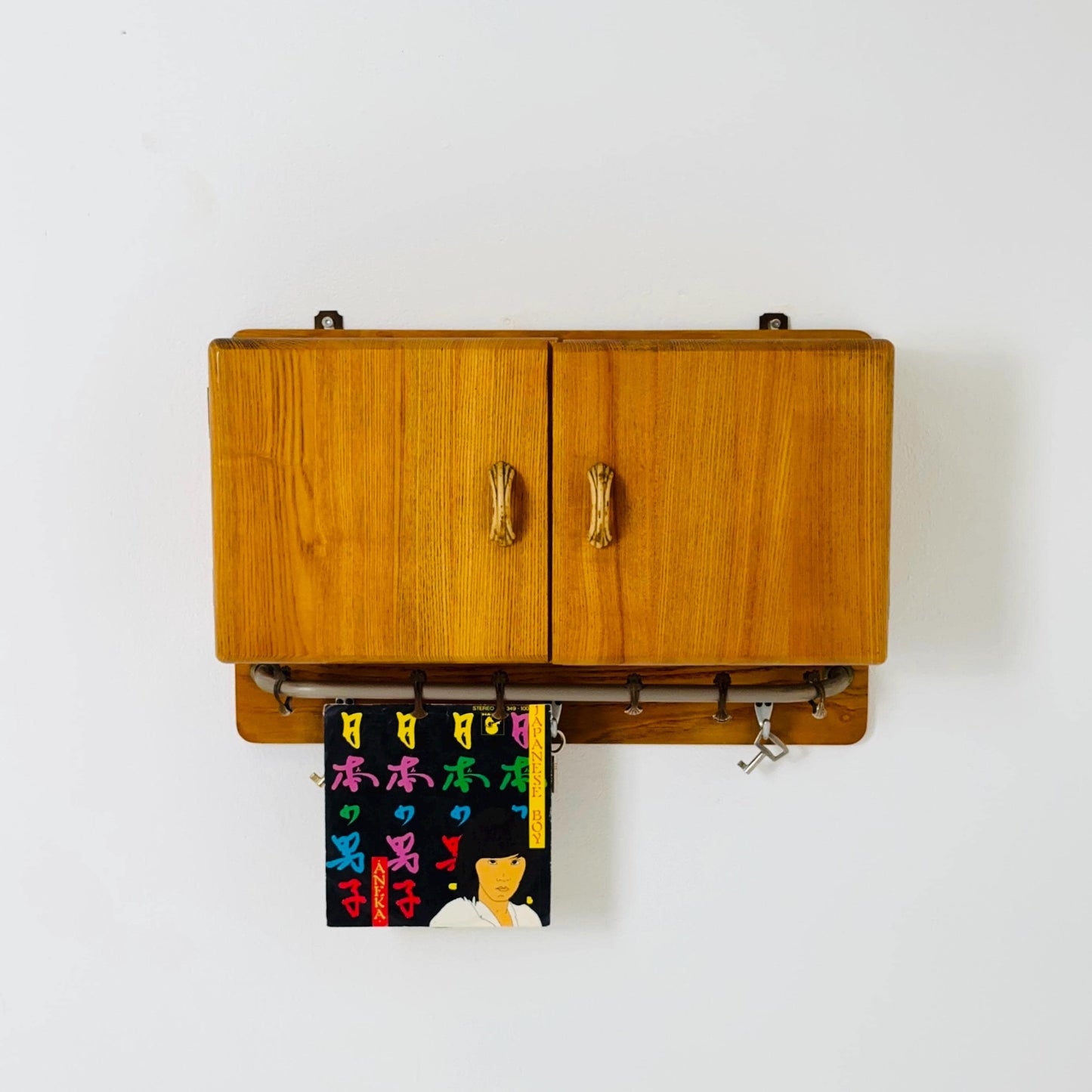Mid Century Wooden Wall Cabinet | 1960s German Medicine Cabinet