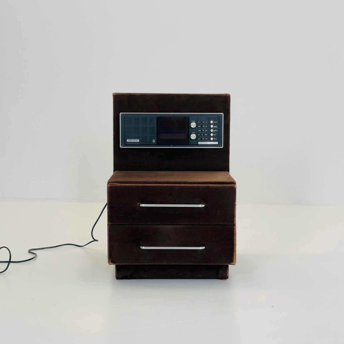 Mid century Spaceage Radio nightstand in brown velor 1970s Germany
