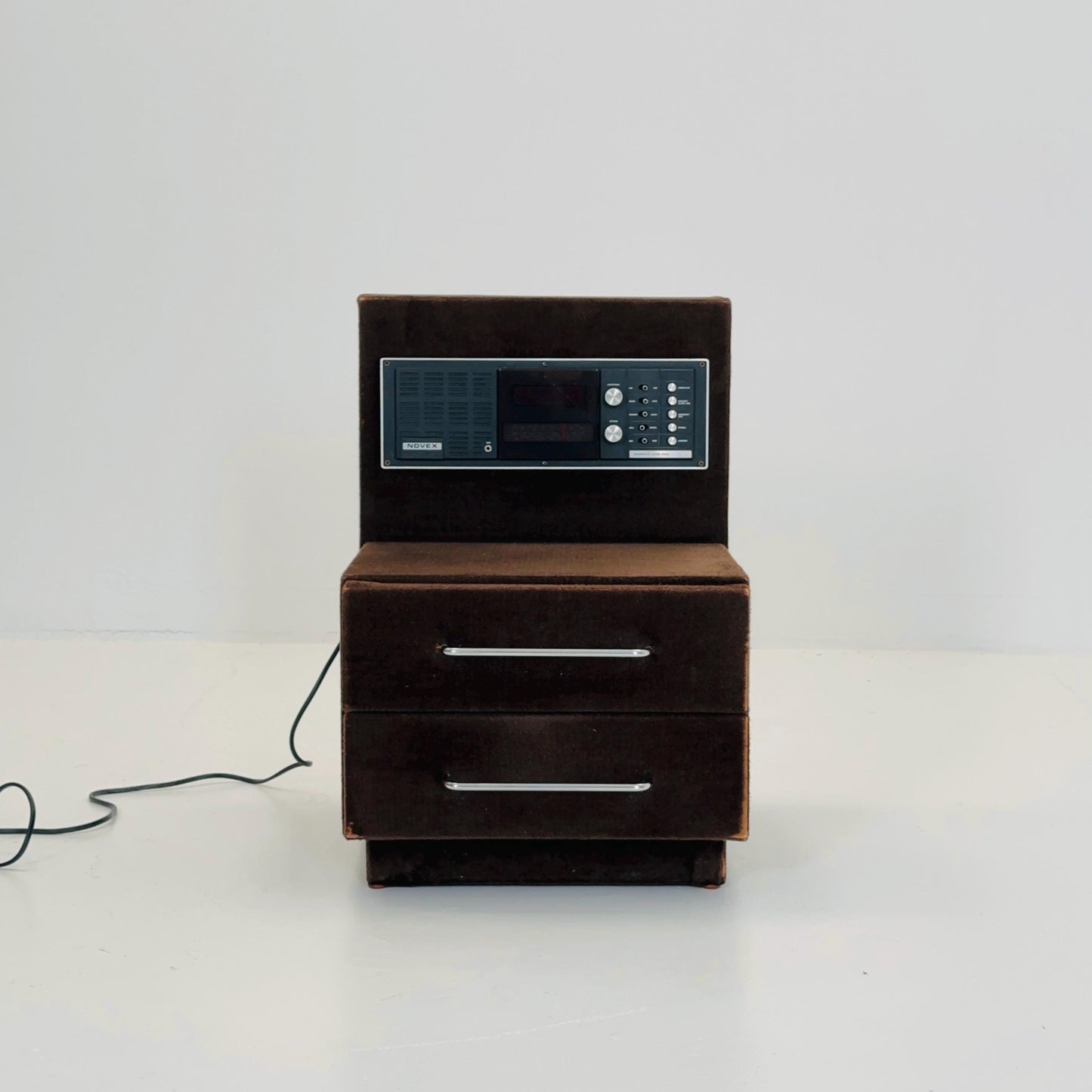 Mid century Spaceage Radio nightstand in brown velor 1970s Germany
