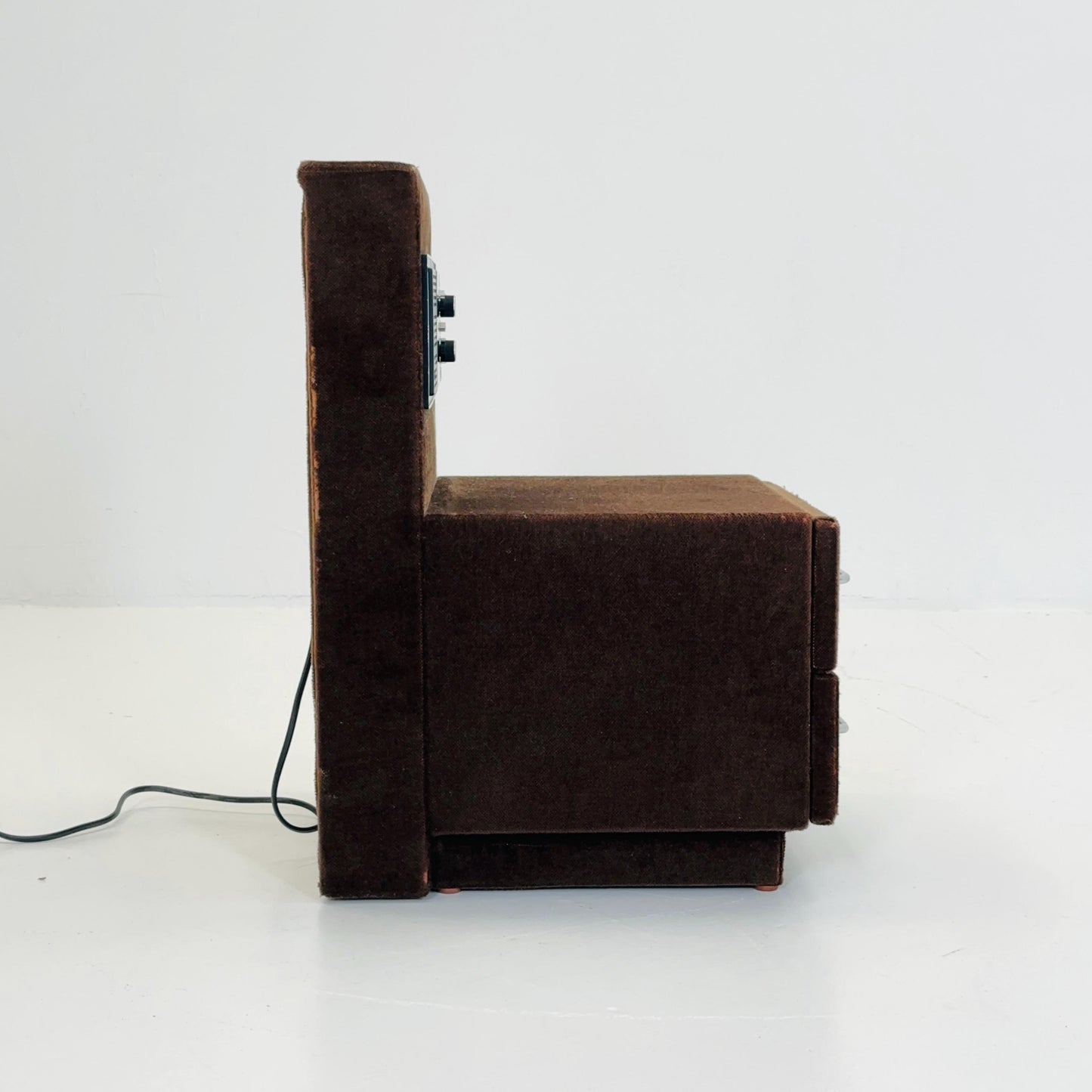 Mid century Spaceage Radio nightstand in brown velor 1970s Germany