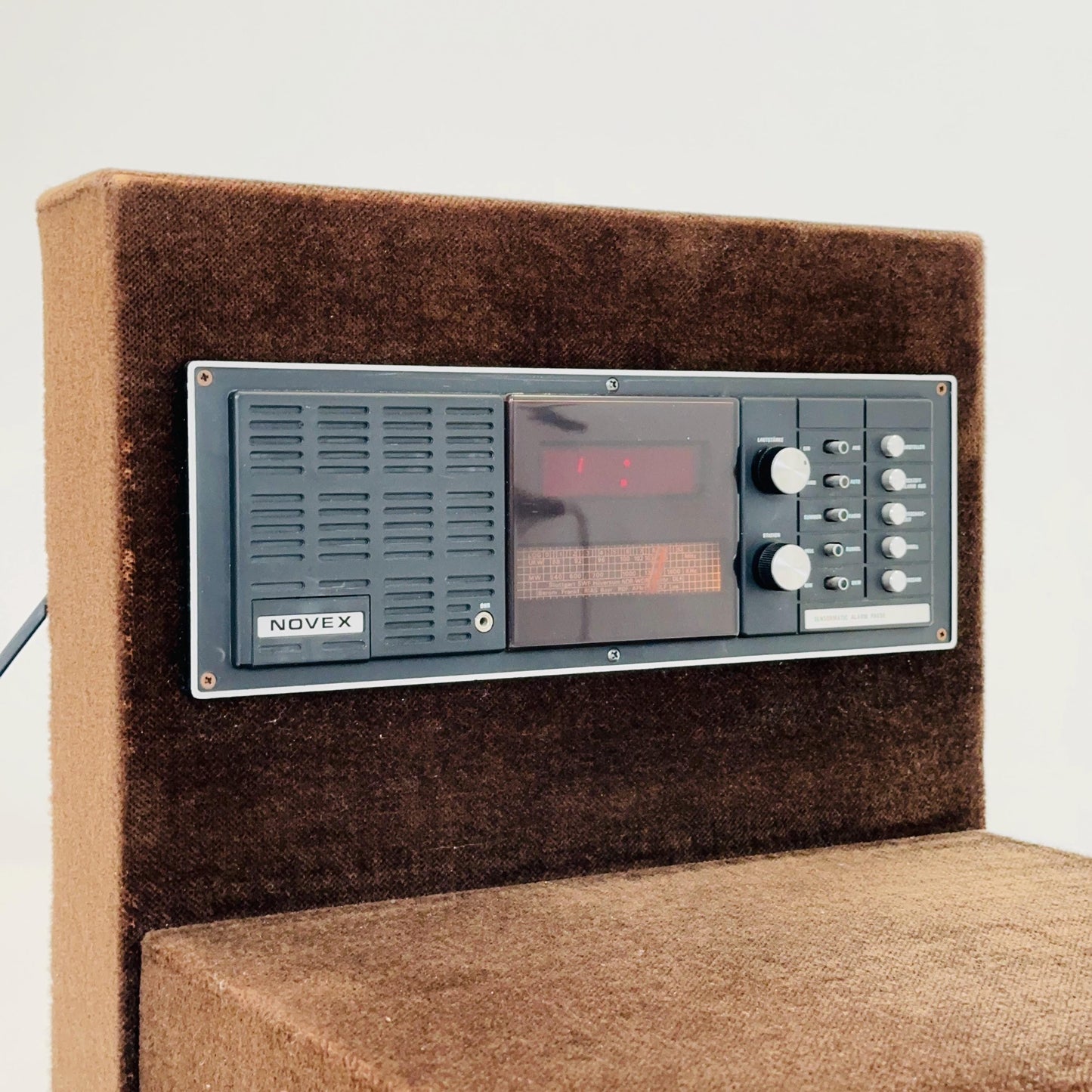 Mid century Spaceage Radio nightstand in brown velor 1970s Germany