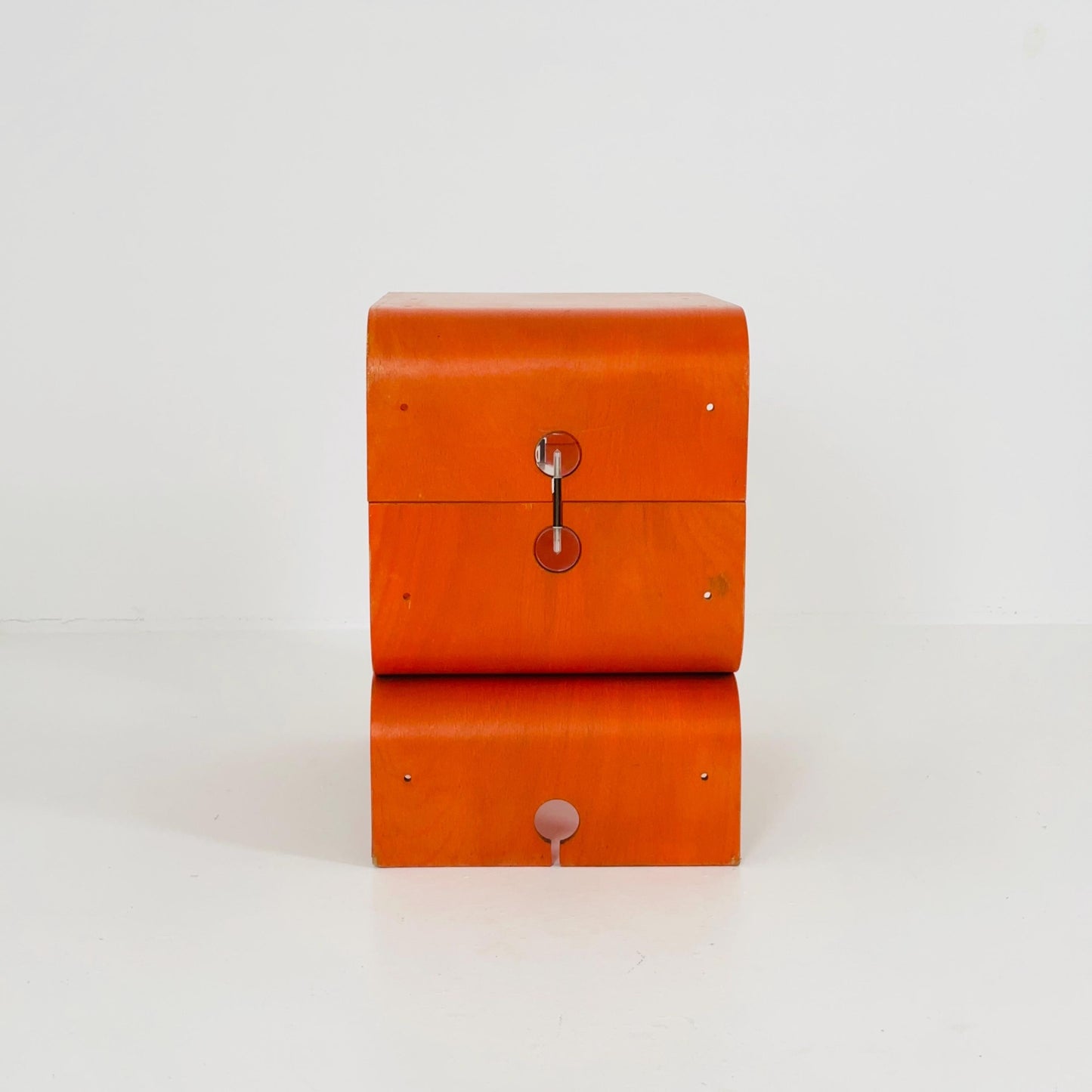 Rare Mid-Century Modern Orange Bentwood Bar Table – Germany 1980s – Iconic Space Age Design